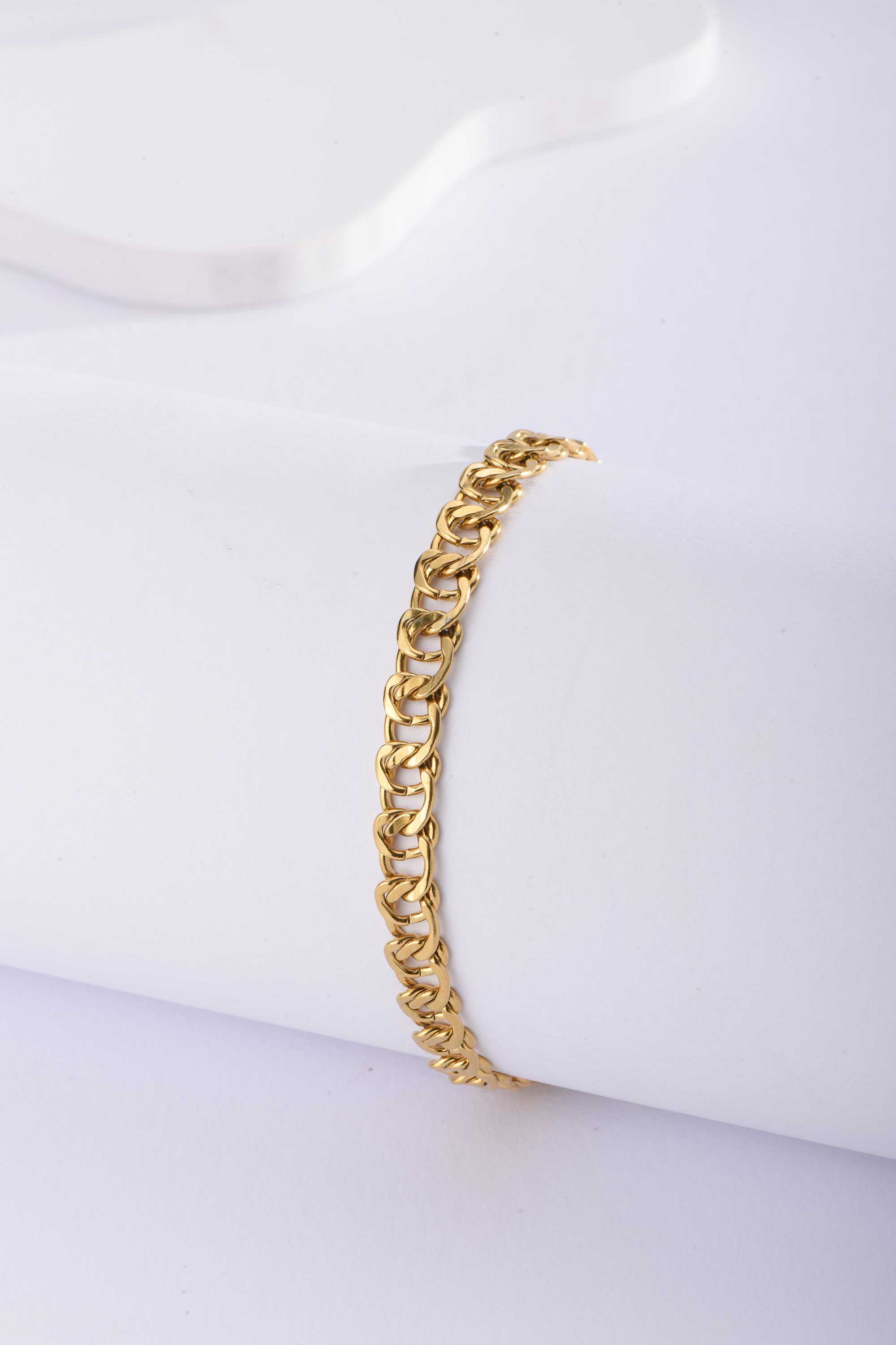 Stainless Steel Bracelet | Gold Cuban Chain Bracelet Bracelet CIZARO - Cizaro Jeans