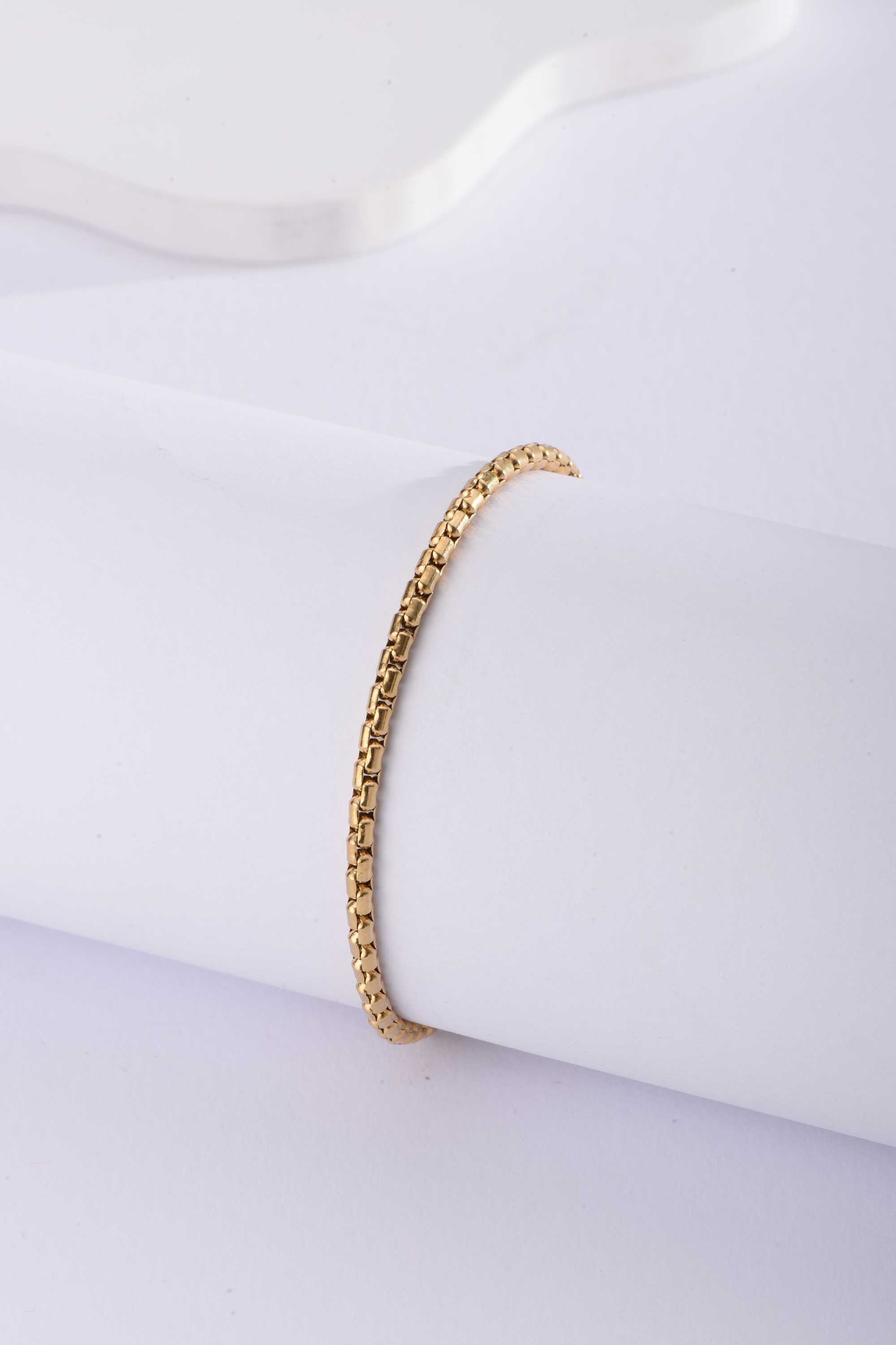 Stainless Steel Bracelet | Gold Box Chain Bracelet Bracelet CIZARO - Cizaro Jeans