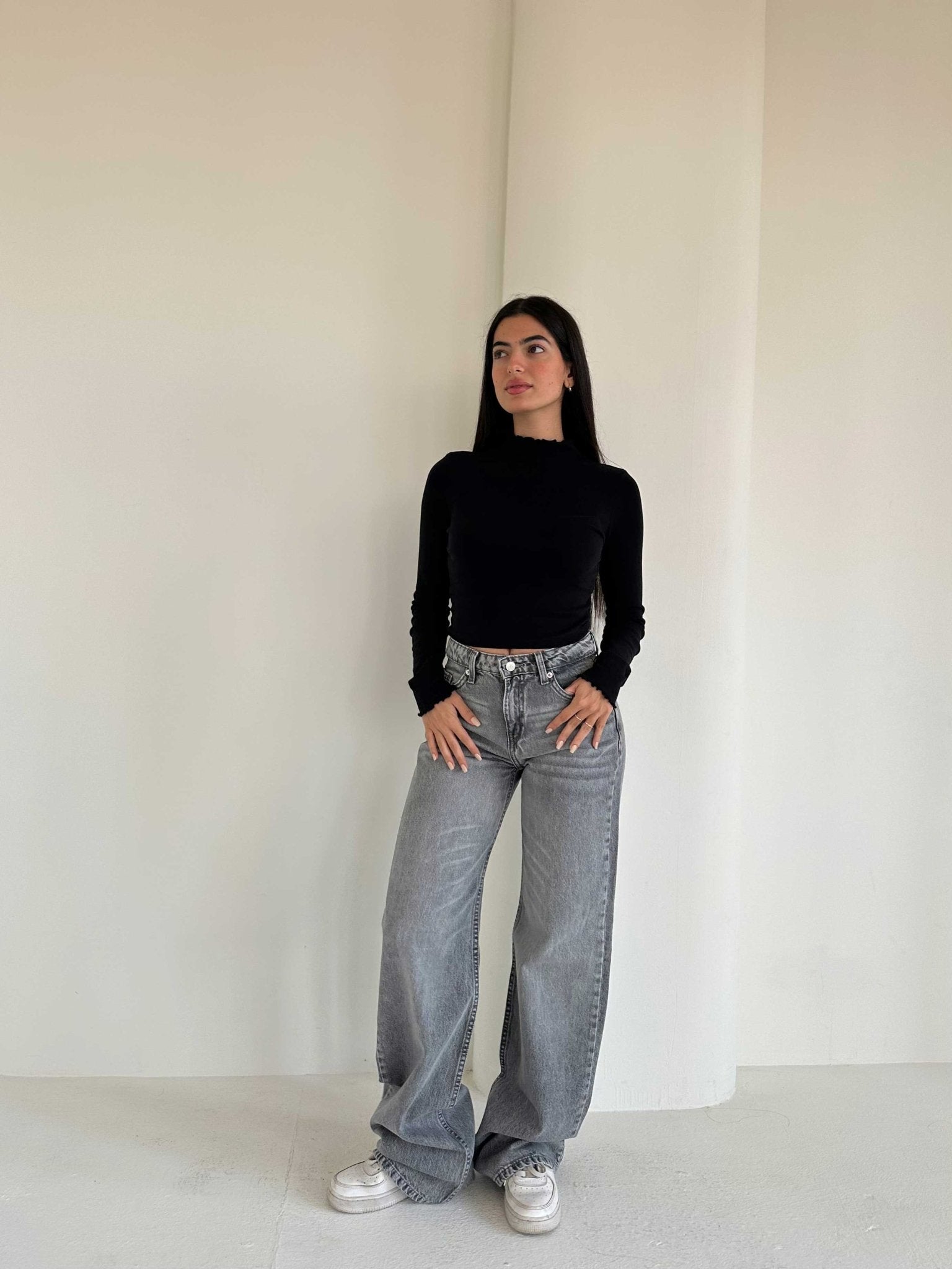 Baggy – Mid Rise Mid Grey Washed Jeans Baggy CIZARO - Cizaro Jeans