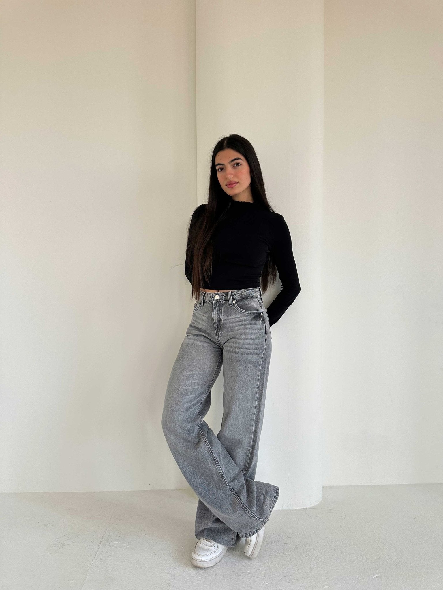 Baggy – Mid Rise Mid Grey Washed Jeans Baggy CIZARO - Cizaro Jeans