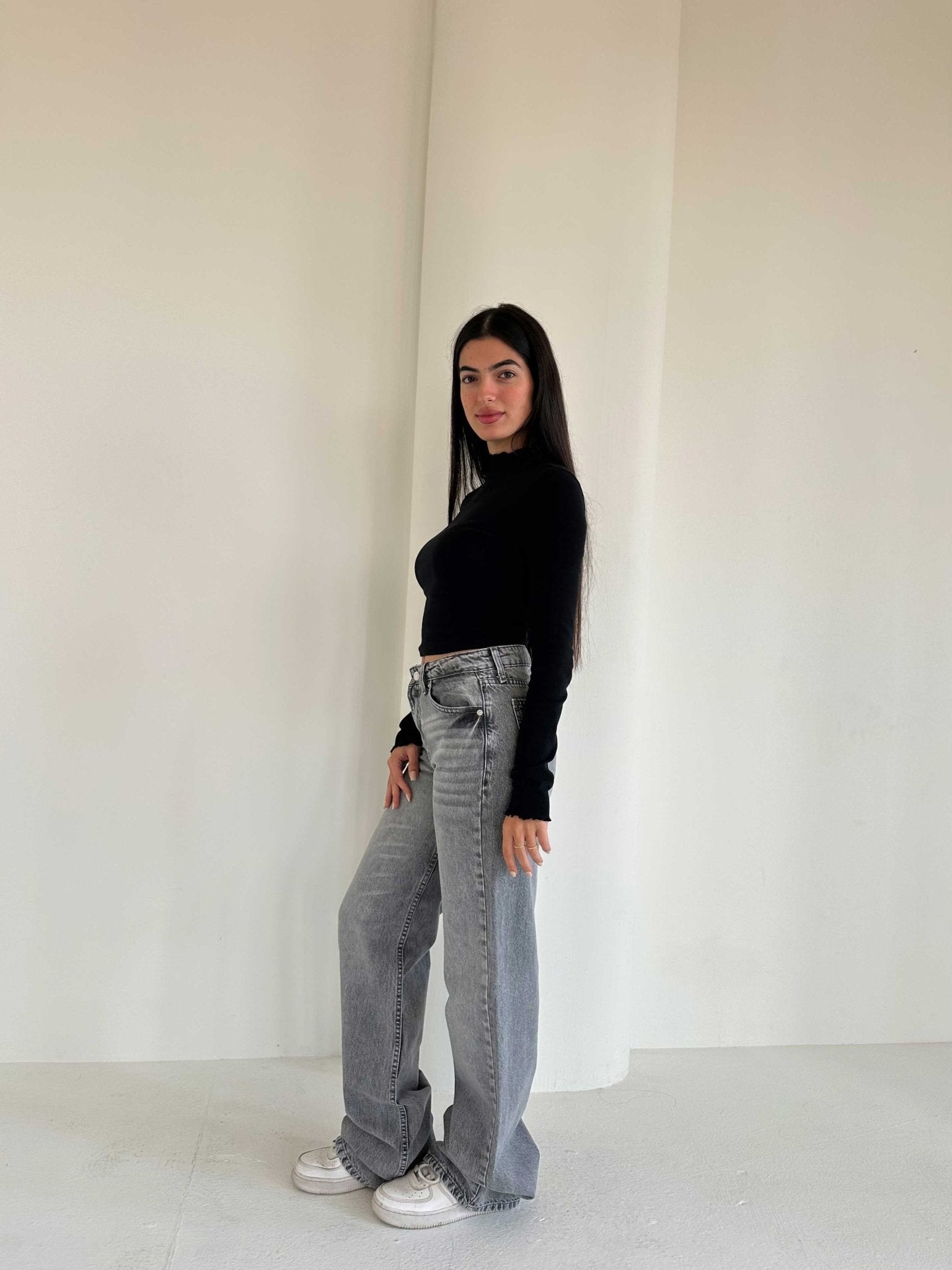 Baggy – Mid Rise Mid Grey Washed Jeans Baggy CIZARO - Cizaro Jeans