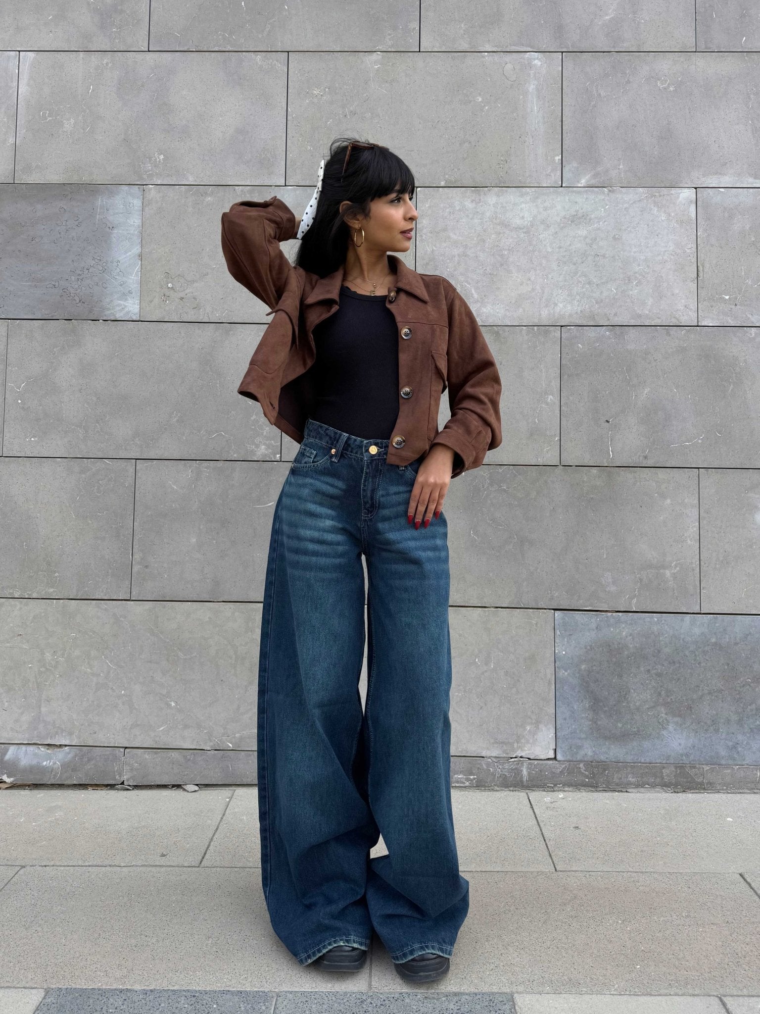 Loose Baggy – Mid Rise Deep Vintage Green Jeans Baggy CIZARO - Cizaro Jeans