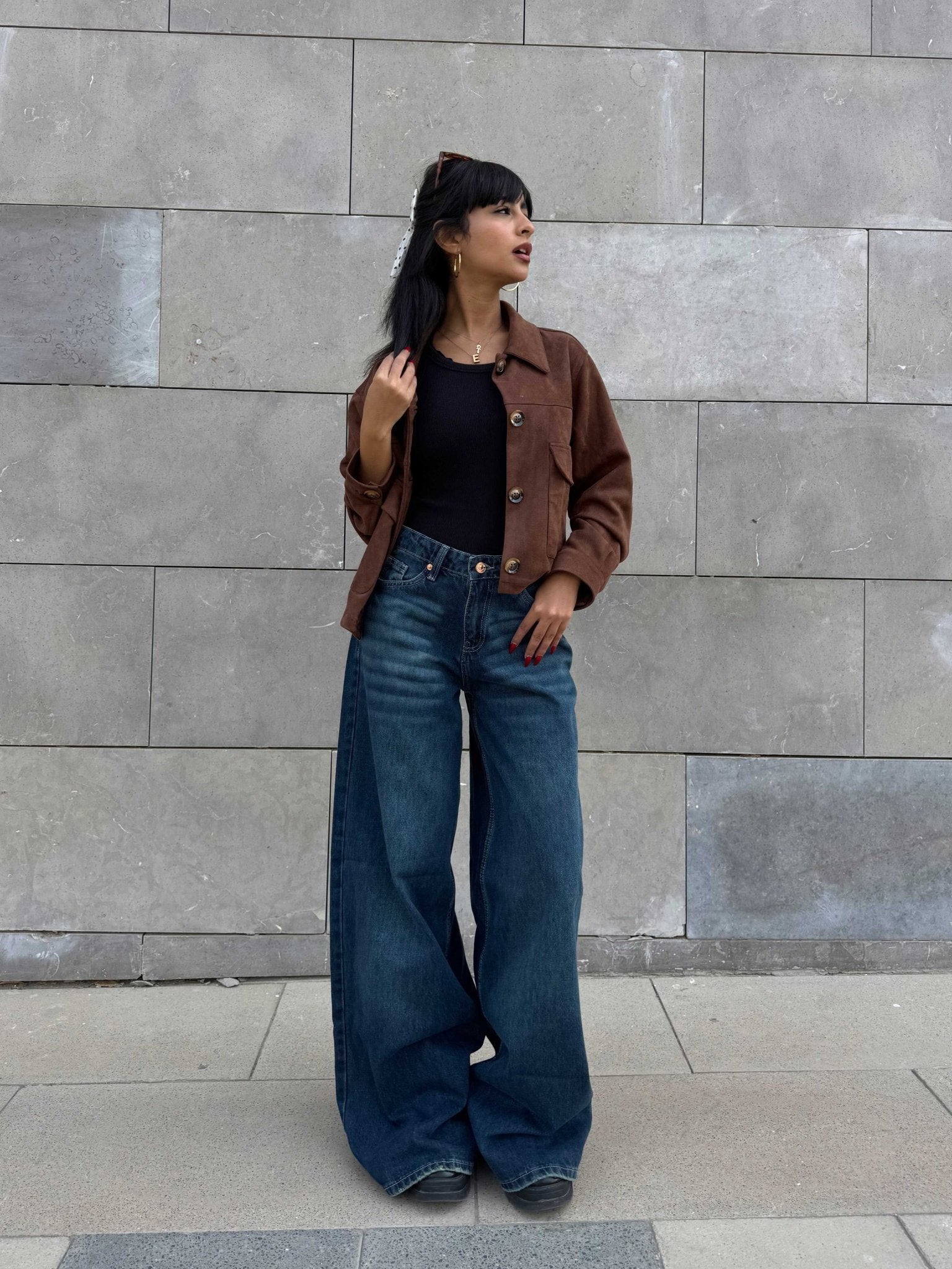 Loose Baggy – Mid Rise Deep Vintage Green Jeans Baggy CIZARO - Cizaro Jeans