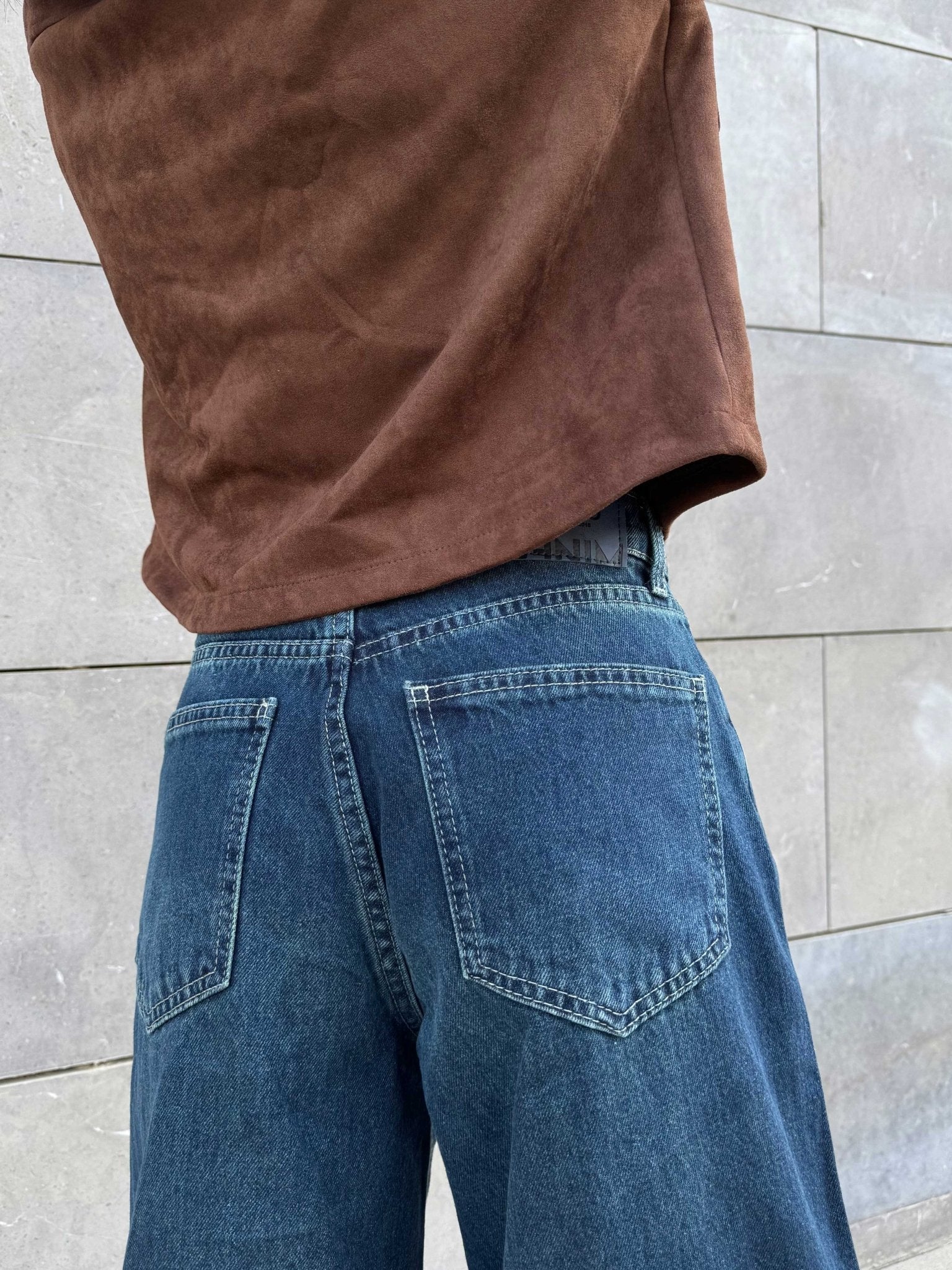 Loose Baggy – Mid Rise Deep Vintage Green Jeans Baggy CIZARO - Cizaro Jeans