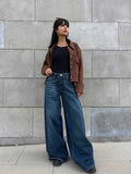 Loose Baggy – Mid Rise Deep Vintage Green Jeans Baggy CIZARO - Cizaro Jeans