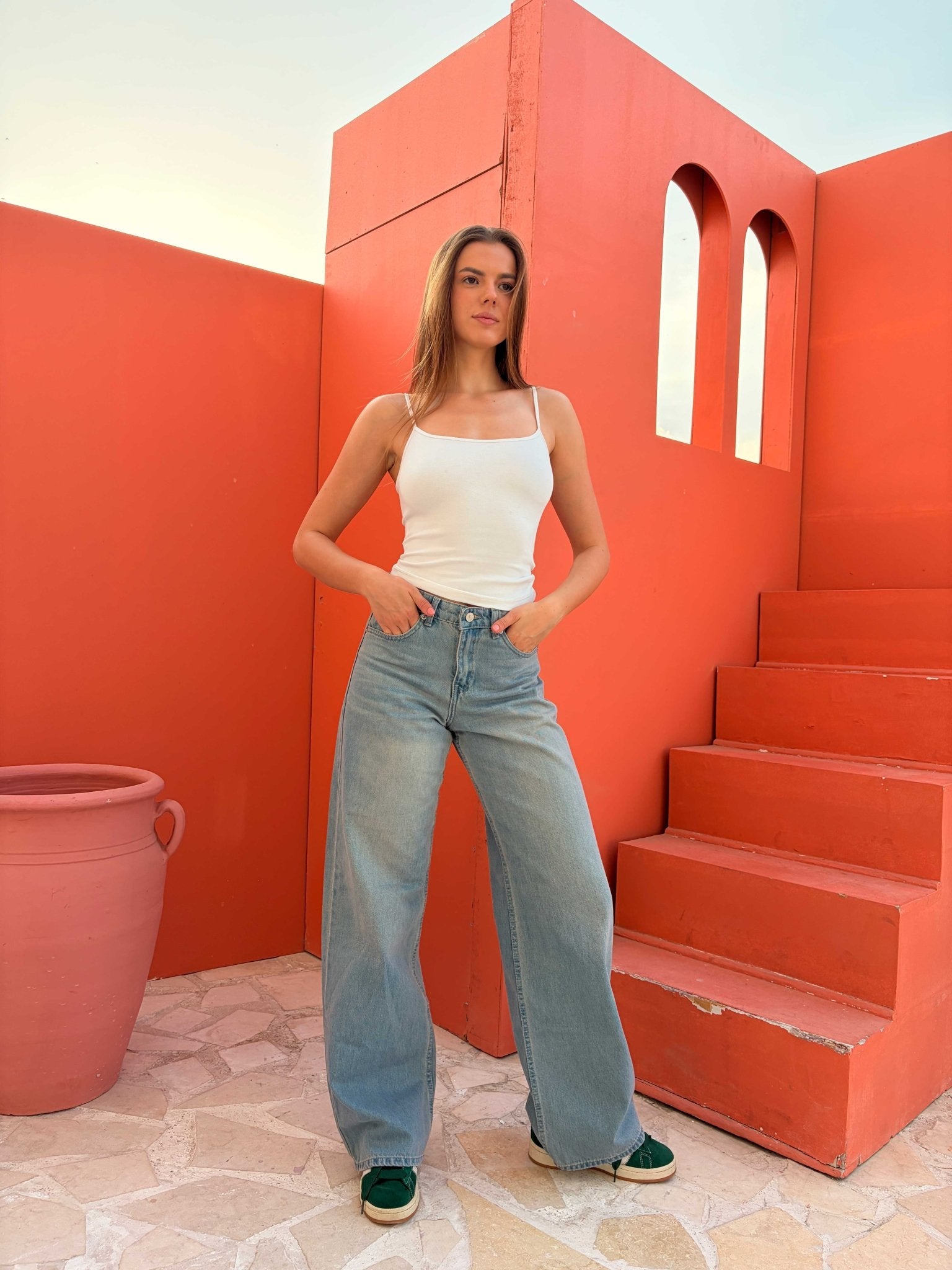 Baggy – Mid Rise Light Vintage Blue Jeans Baggy CIZARO - Cizaro Jeans