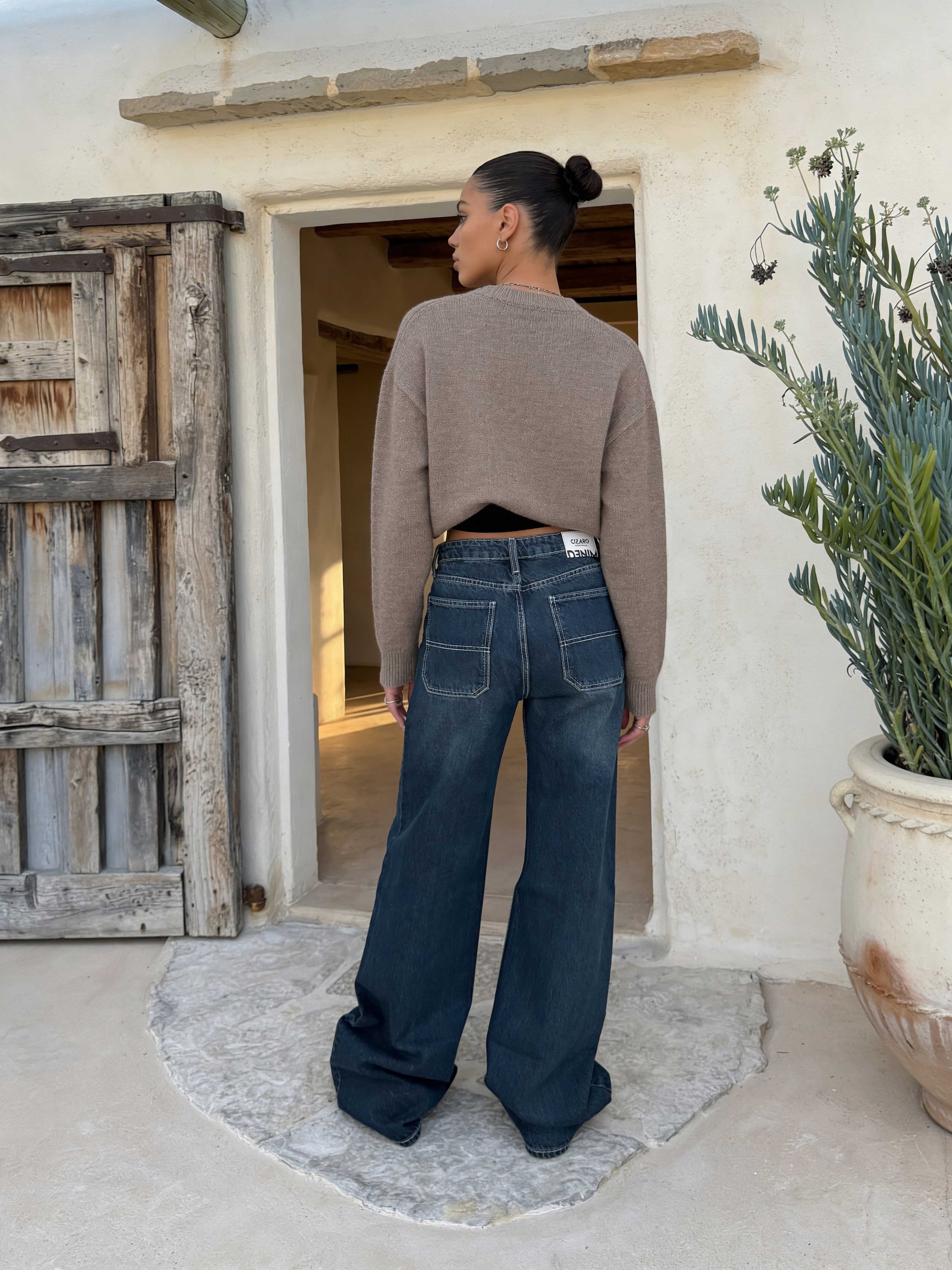 Baggy – High-Waist Vintage Blue Jeans Baggy CIZARO - Cizaro Jeans