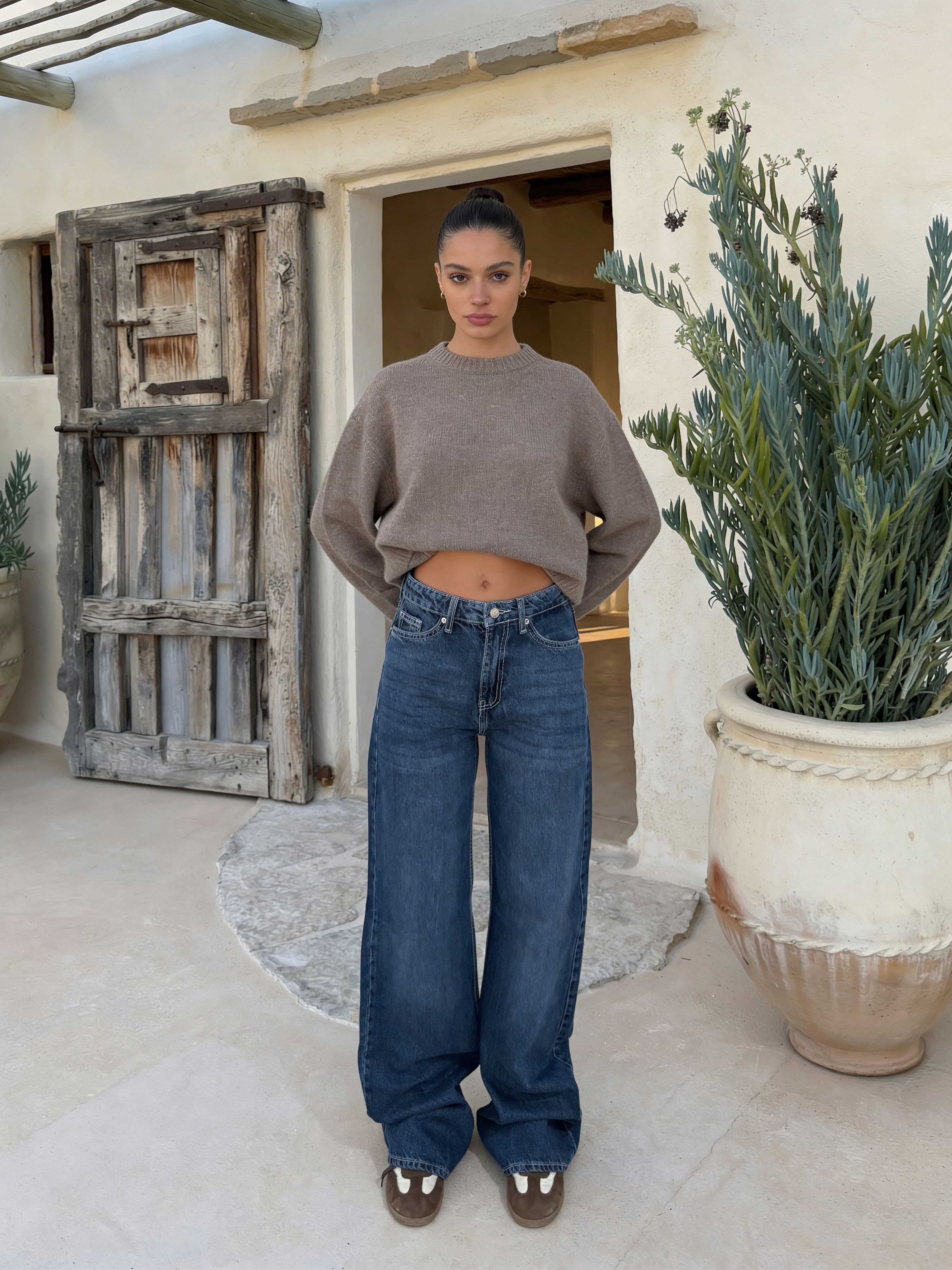 Baggy – High-Waist Ocean Blue Jeans Baggy CIZARO - Cizaro Jeans