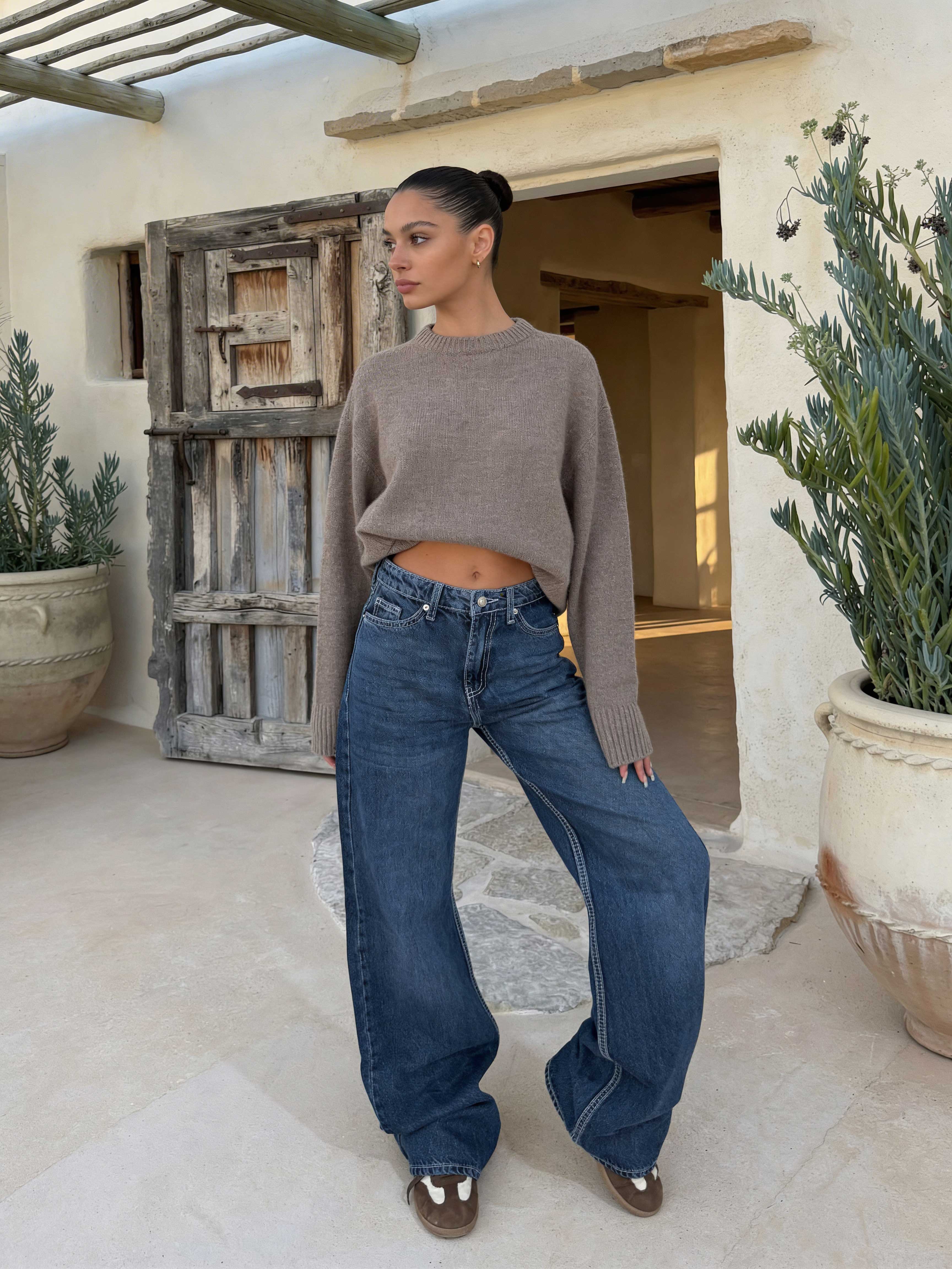 Baggy – High-Waist Ocean Blue Jeans Baggy CIZARO - Cizaro Jeans