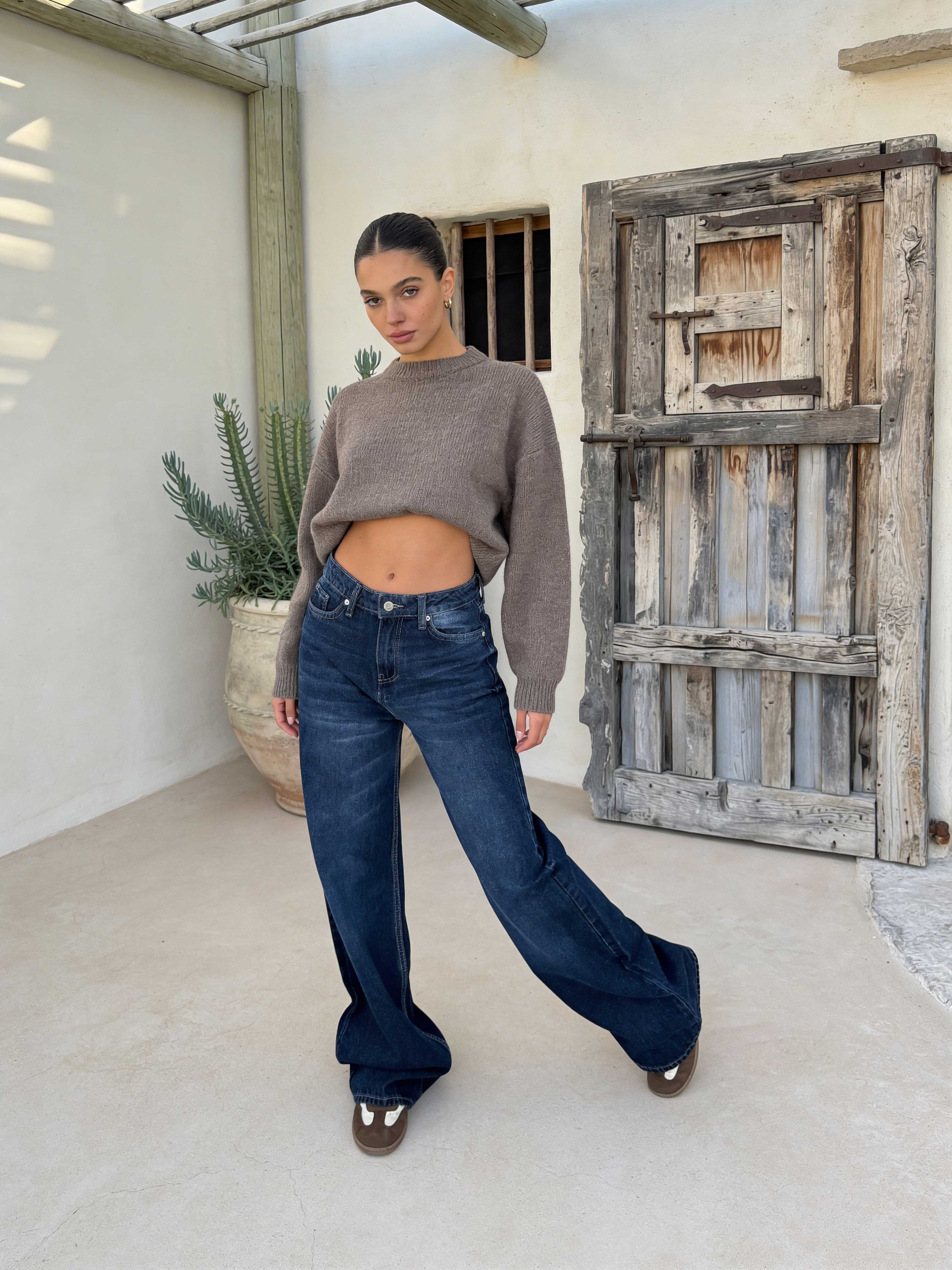 Baggy , High waist Deep ocean blue jeans Baggy CIZARO - Cizaro Jeans