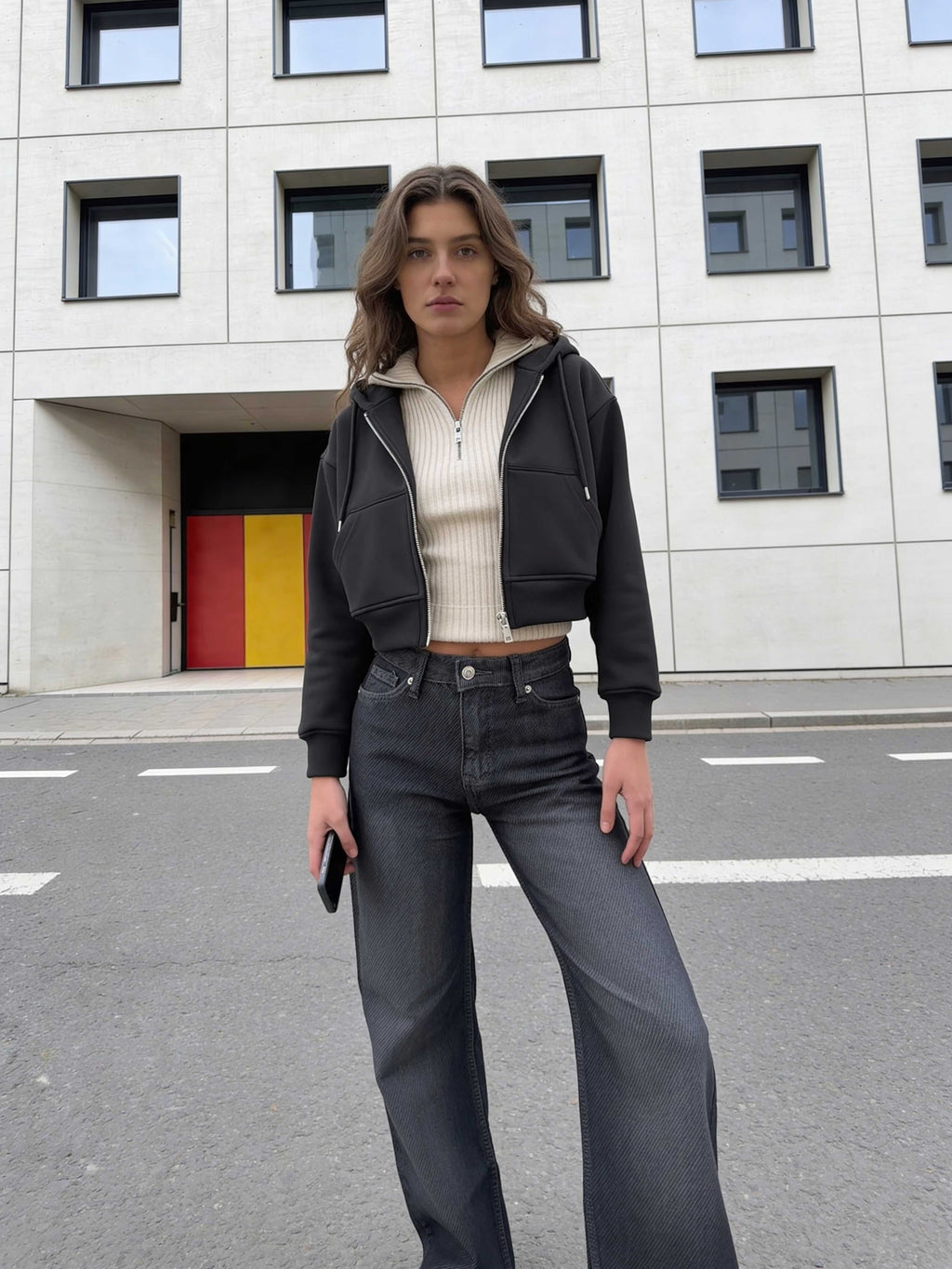 Baggy – High-Waist Washed Black Jeans Baggy CIZARO - Cizaro Jeans
