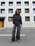 Baggy – High-Waist Washed Black Jeans Baggy CIZARO - Cizaro Jeans