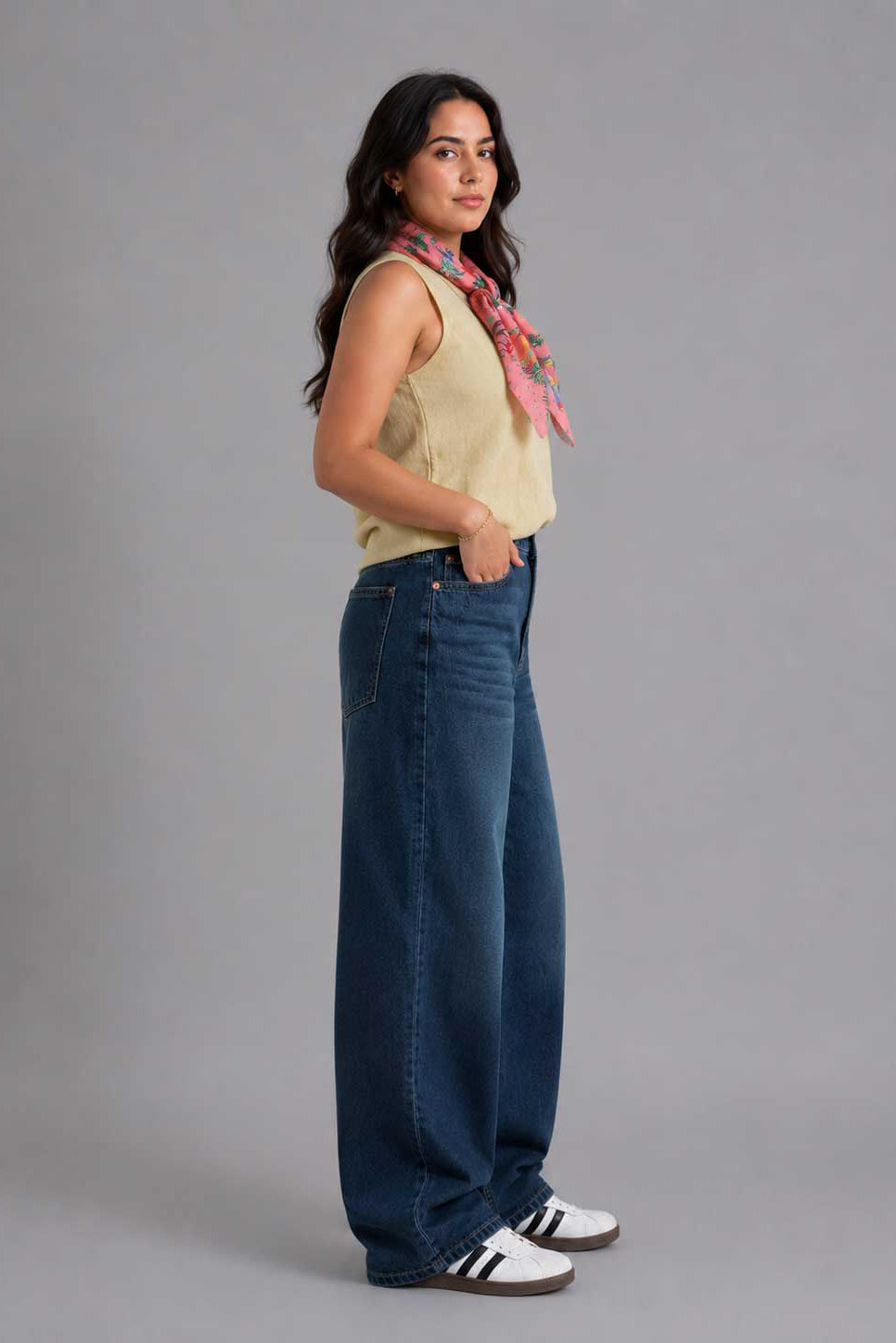 Curvy Fit Baggy – High-Waist Dark Vintage Blue Jeans Baggy - Curvy Fit CIZARO - Cizaro Jeans
