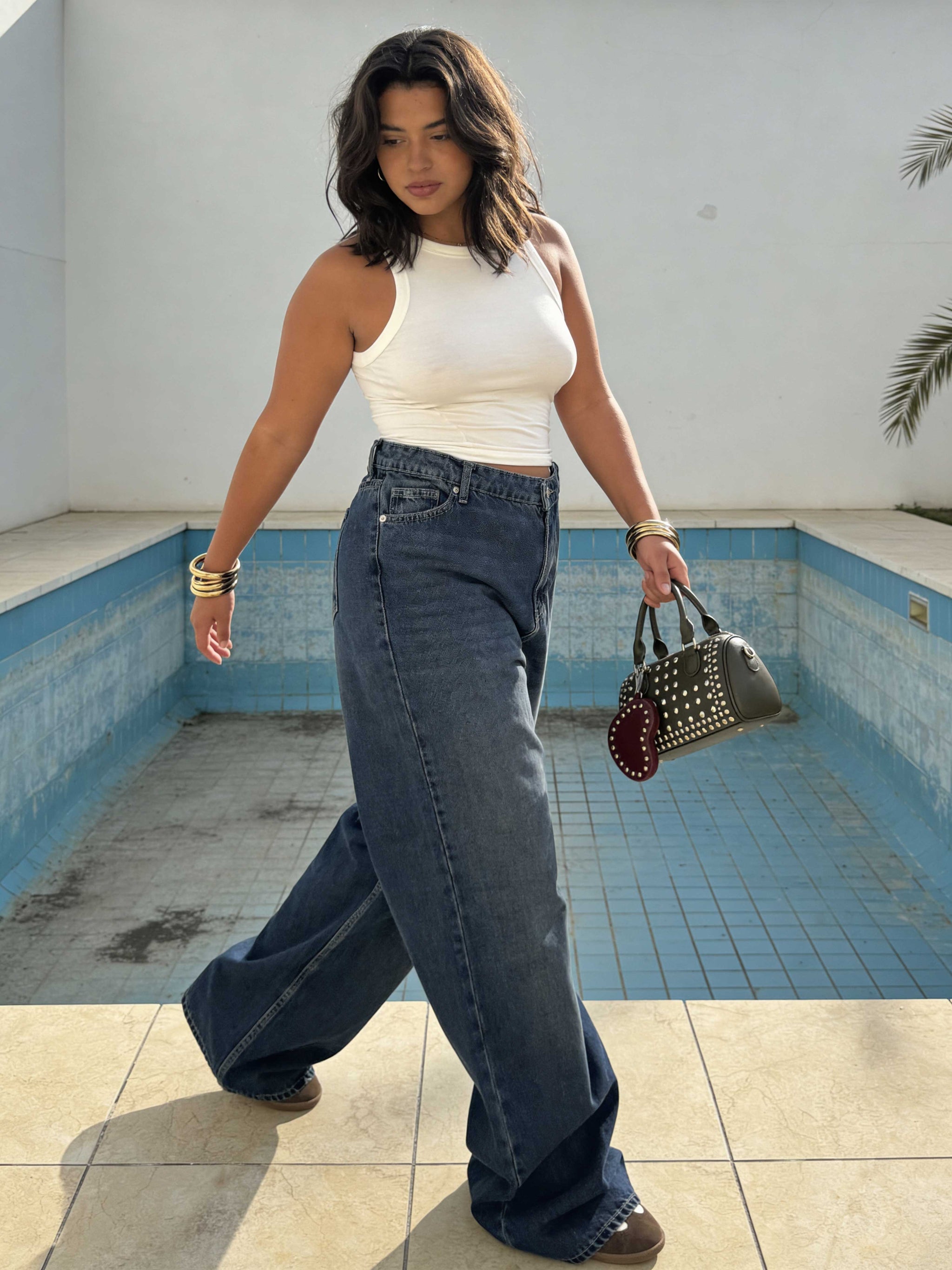 Curvy Fit – Baggy High-Waist Vintage Blue Jeans Baggy CIZARO - Cizaro Jeans