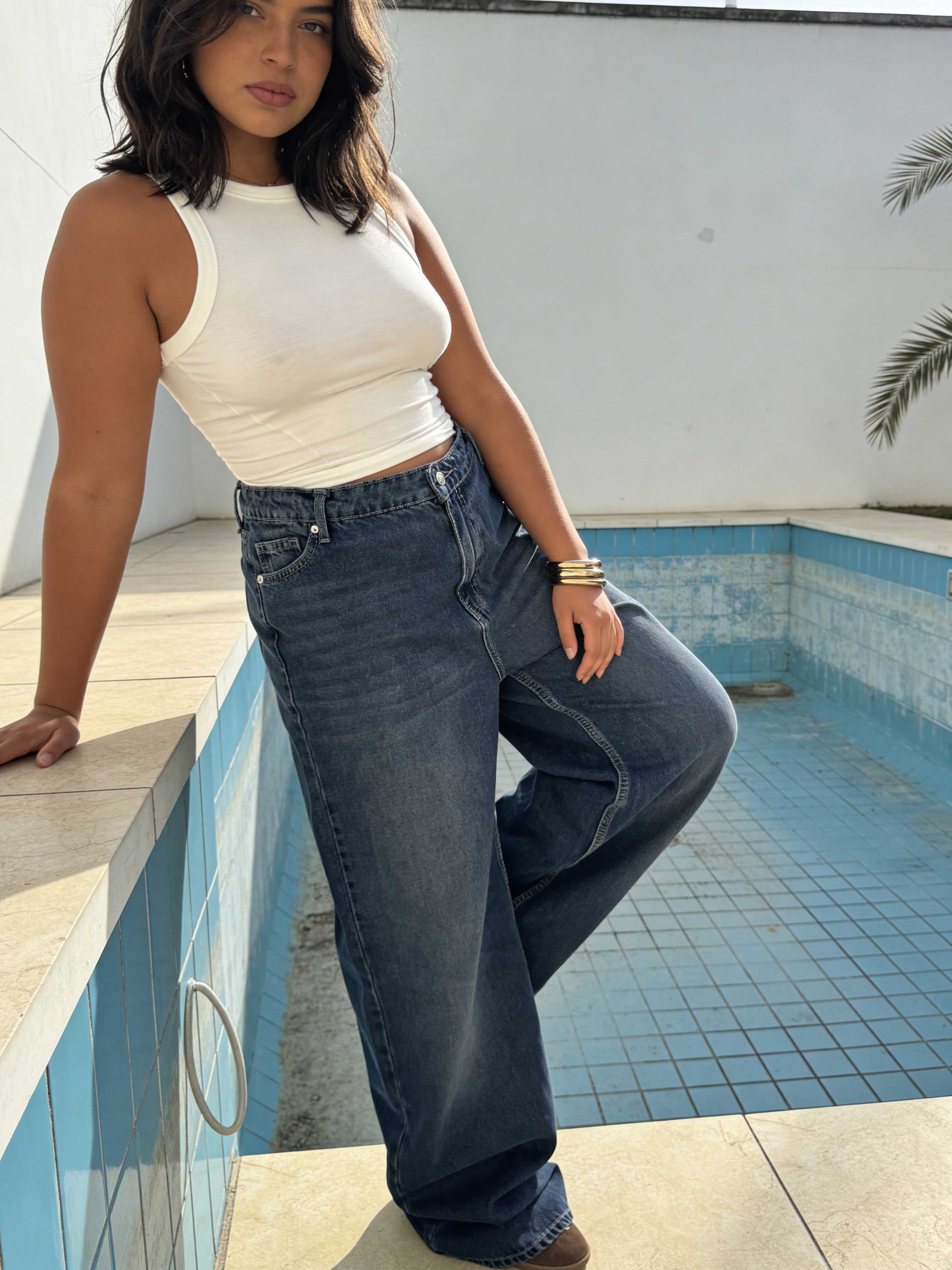 Curvy Fit – Baggy High-Waist Vintage Blue Jeans Baggy CIZARO - Cizaro Jeans