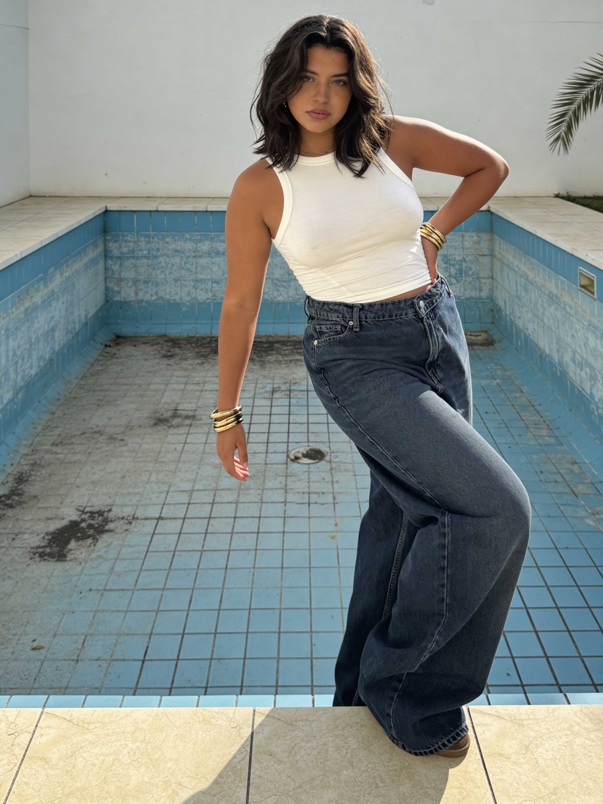 Curvy Fit – Baggy High-Waist Vintage Blue Jeans Baggy CIZARO - Cizaro Jeans