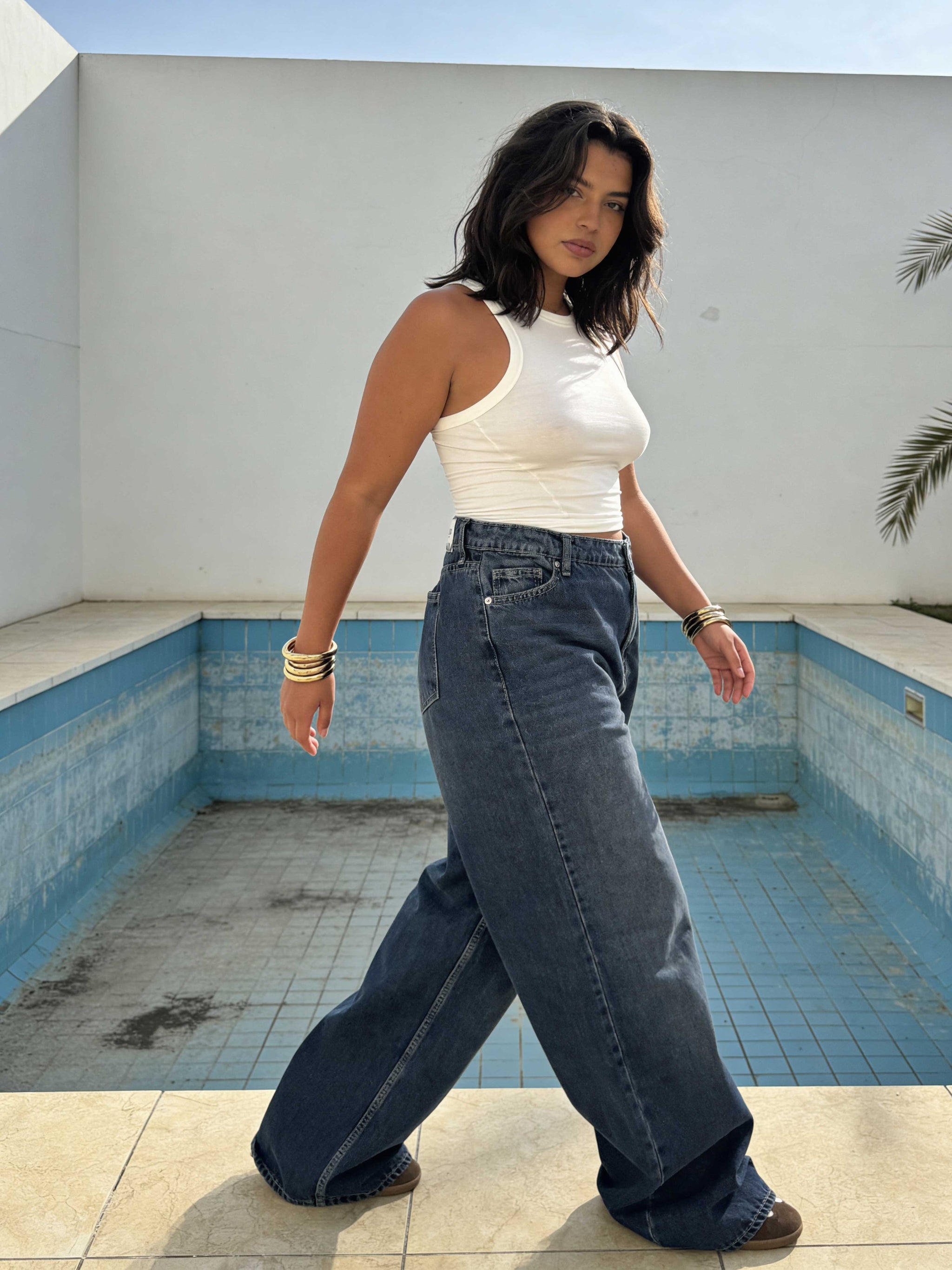 Curvy Fit – Baggy High-Waist Vintage Blue Jeans Baggy CIZARO - Cizaro Jeans