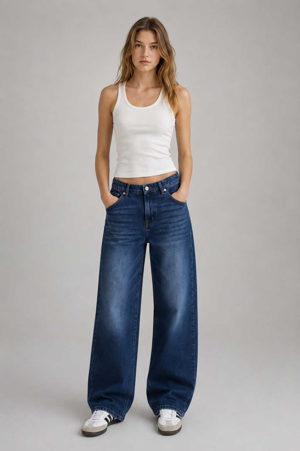 Baggy High Waist Ocean Blue Jeans