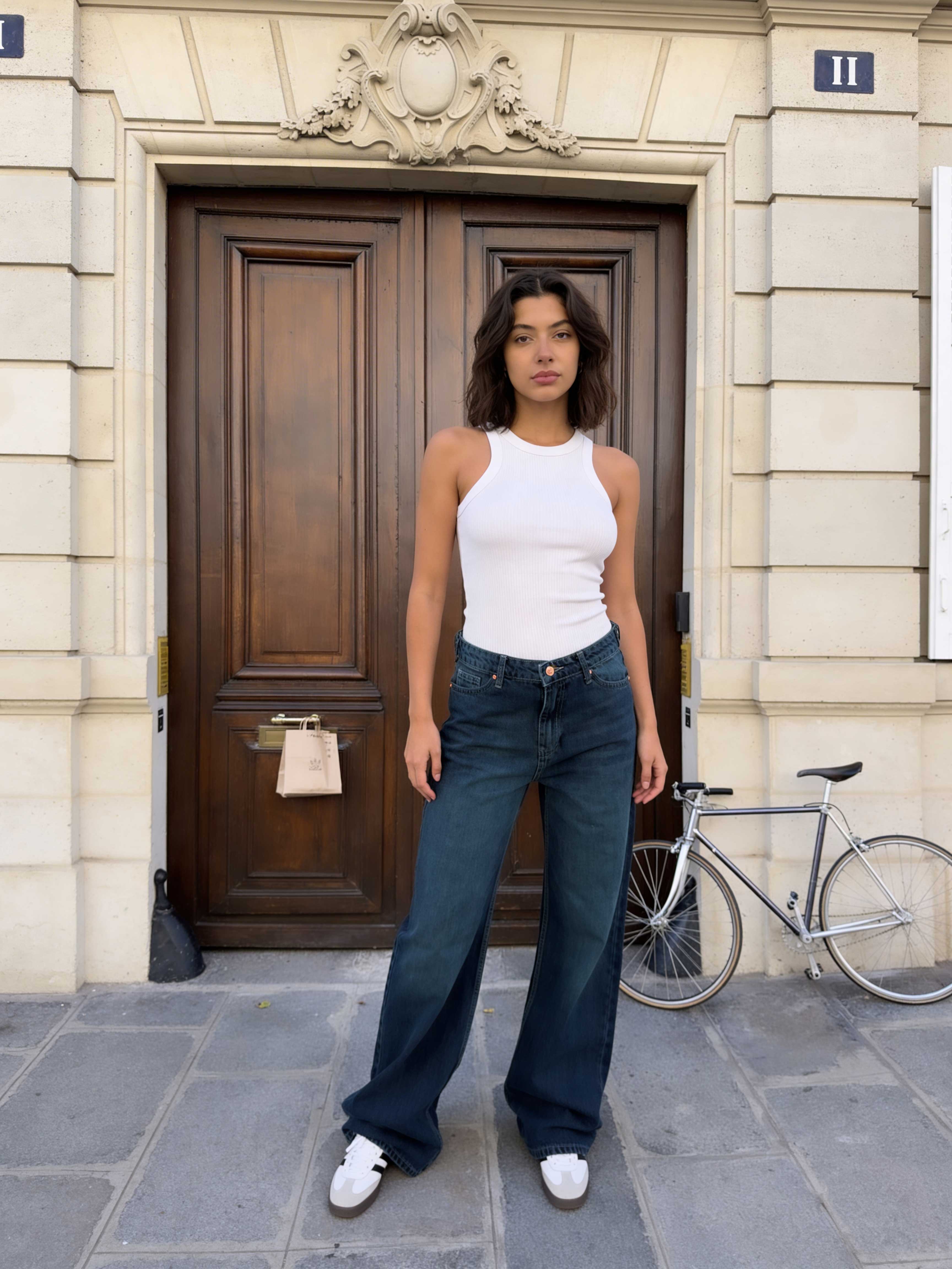 Baggy – High-Waist Flex Waist Deep Vintage Green Jeans Baggy - Flex waist CIZARO - Cizaro Jeans