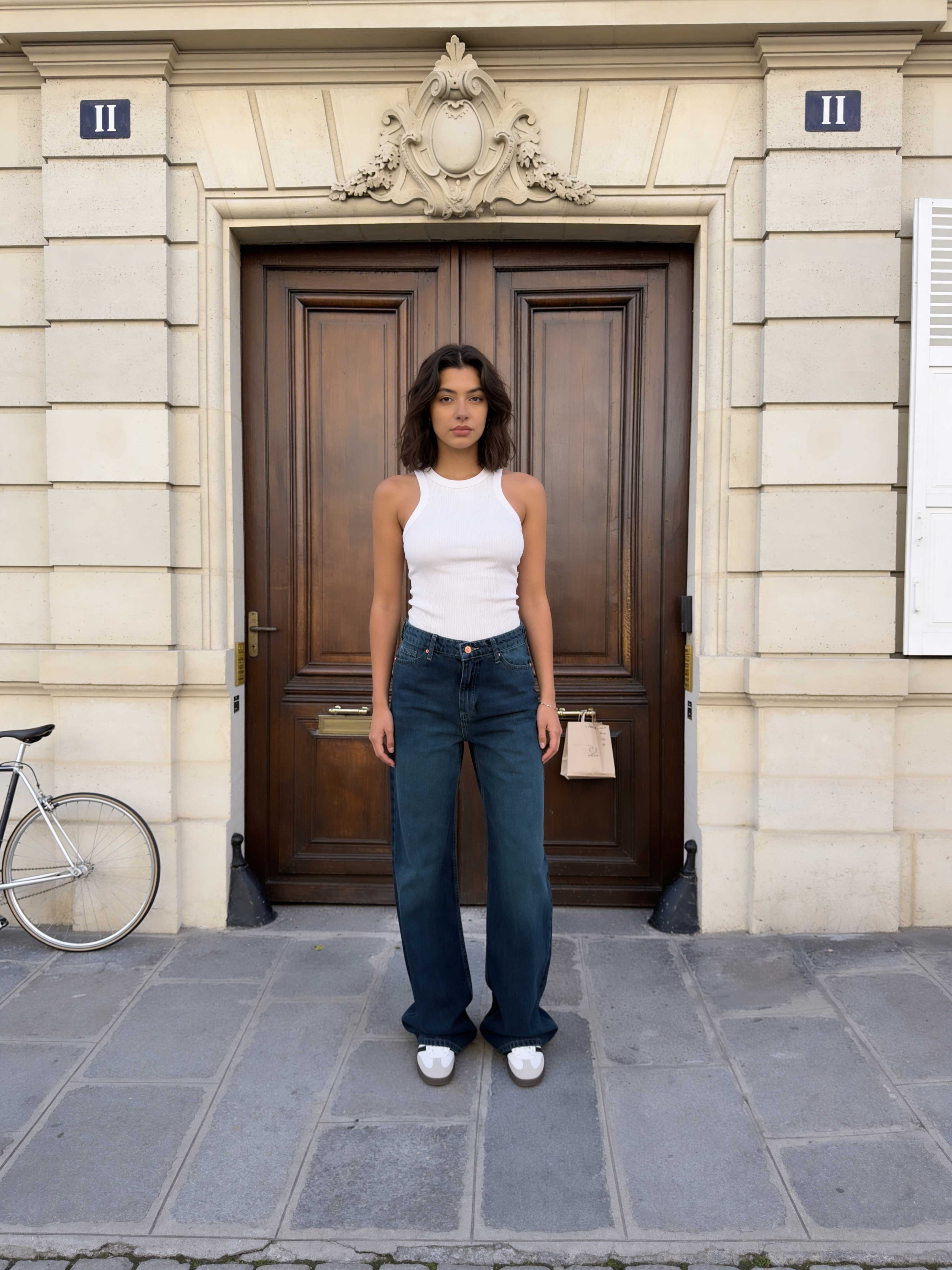 Baggy – High-Waist Flex Waist Deep Vintage Green Jeans Baggy - Flex waist CIZARO - Cizaro Jeans