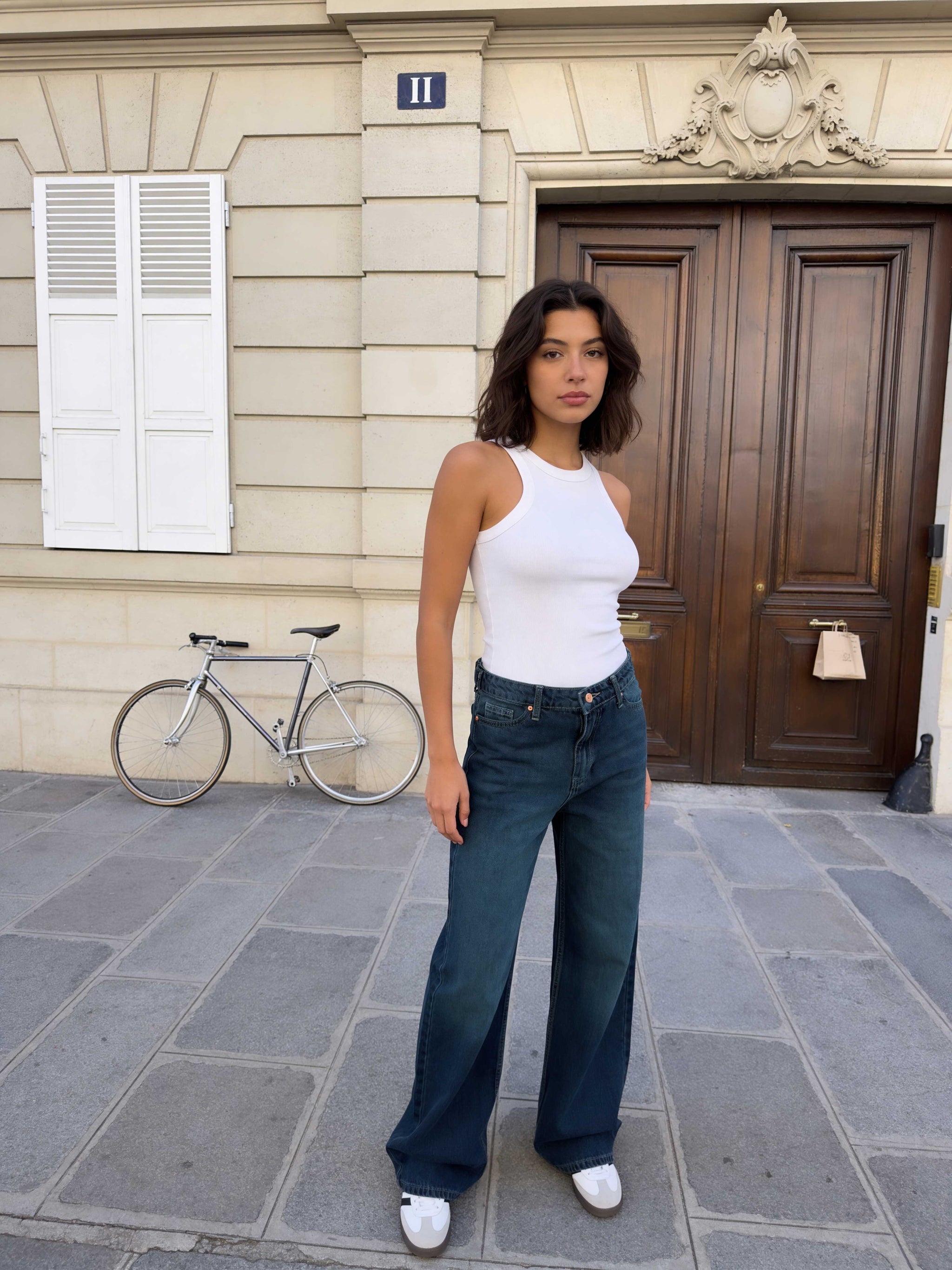 Baggy – High-Waist Flex Waist Deep Vintage Green Jeans Baggy CIZARO - Cizaro Jeans