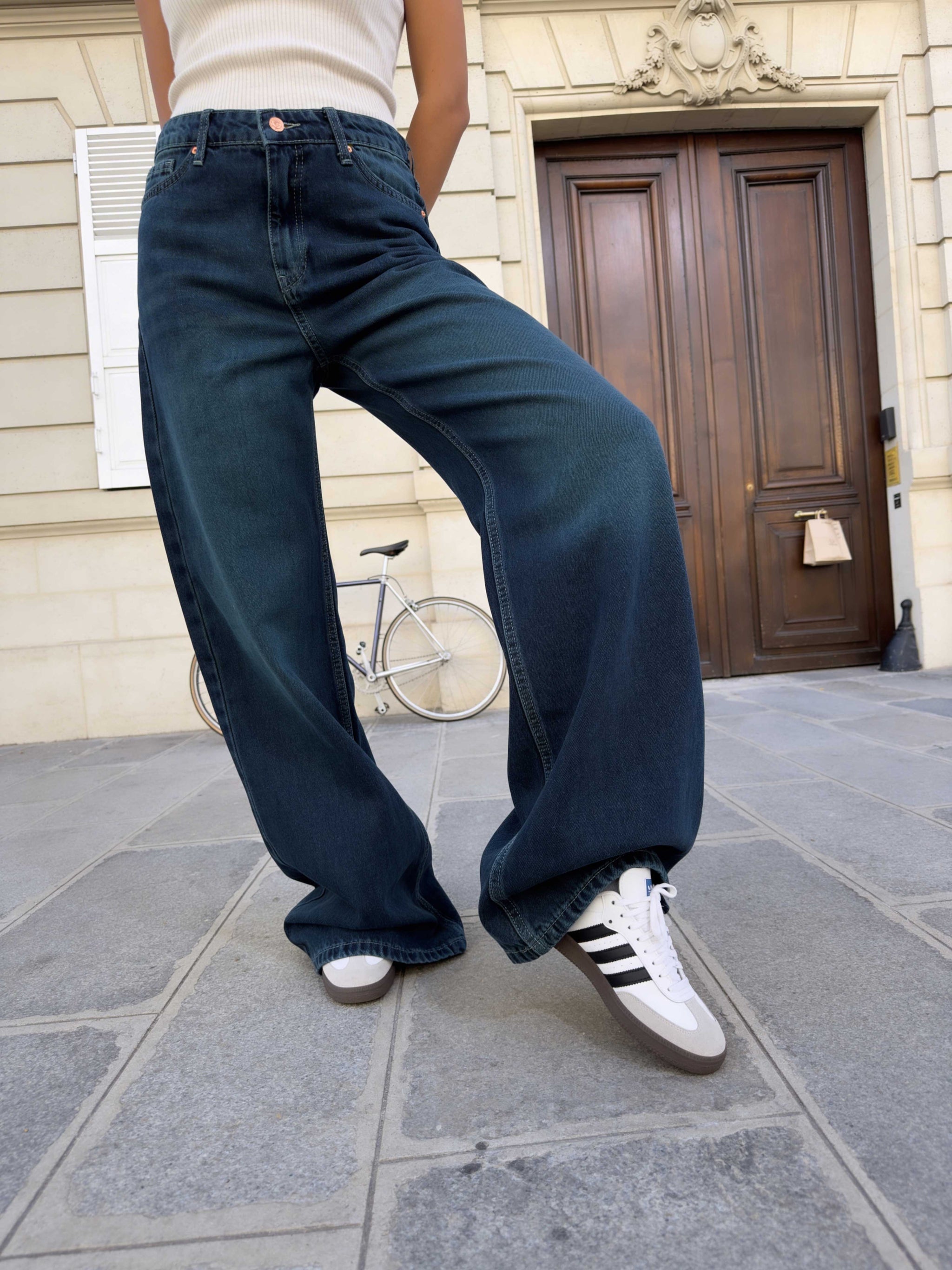 Baggy – High-Waist Flex Waist Deep Vintage Green Jeans Baggy CIZARO - Cizaro Jeans