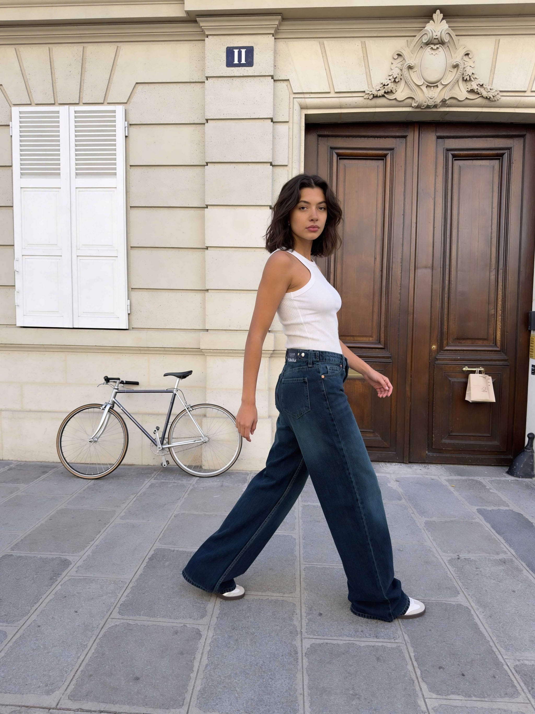 Baggy – High-Waist Flex Waist Deep Vintage Green Jeans Baggy CIZARO - Cizaro Jeans