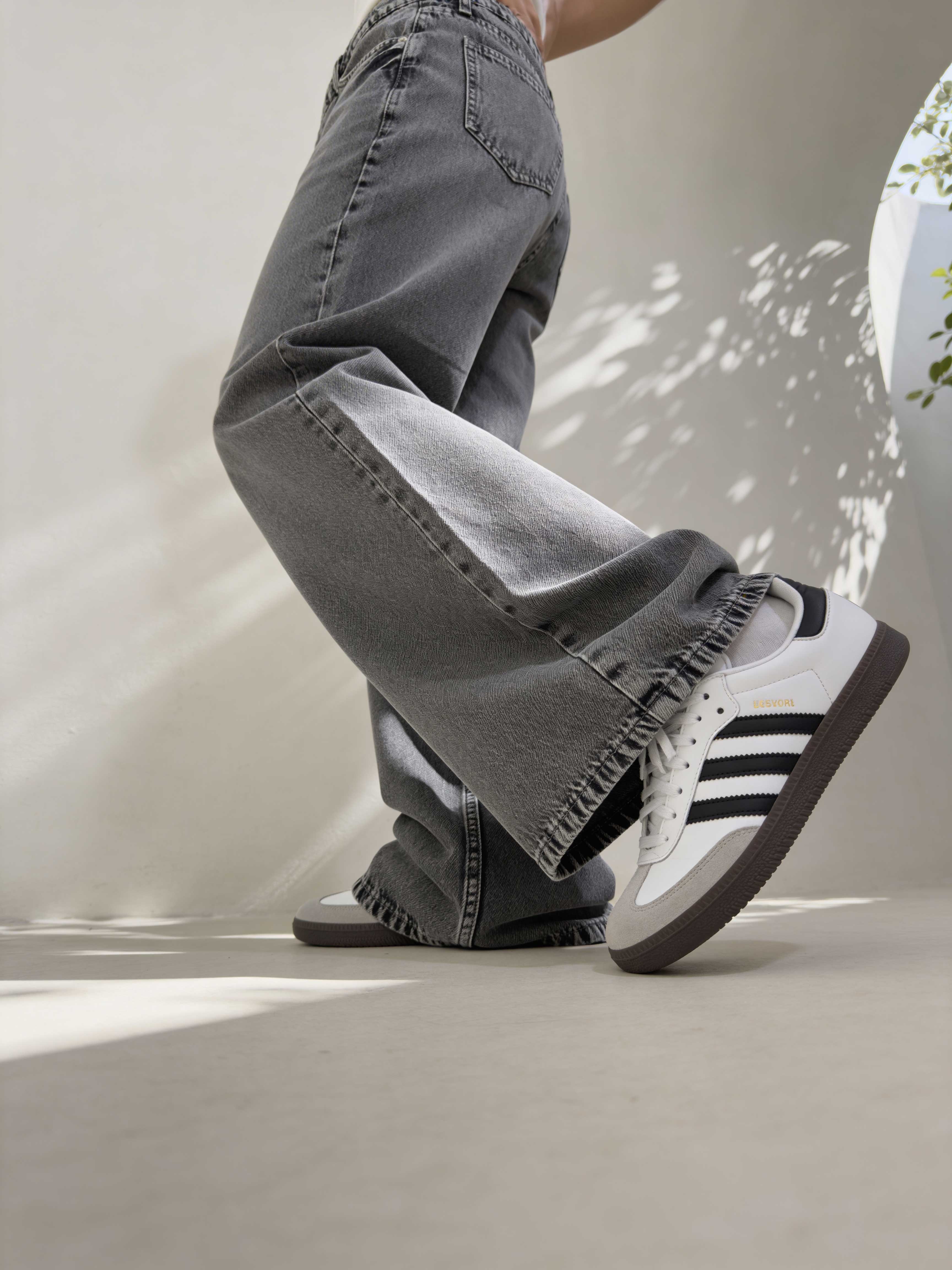 Crossover Baggy – Mid-Waist Perfect Grey Jeans Baggy CIZARO - Cizaro Jeans