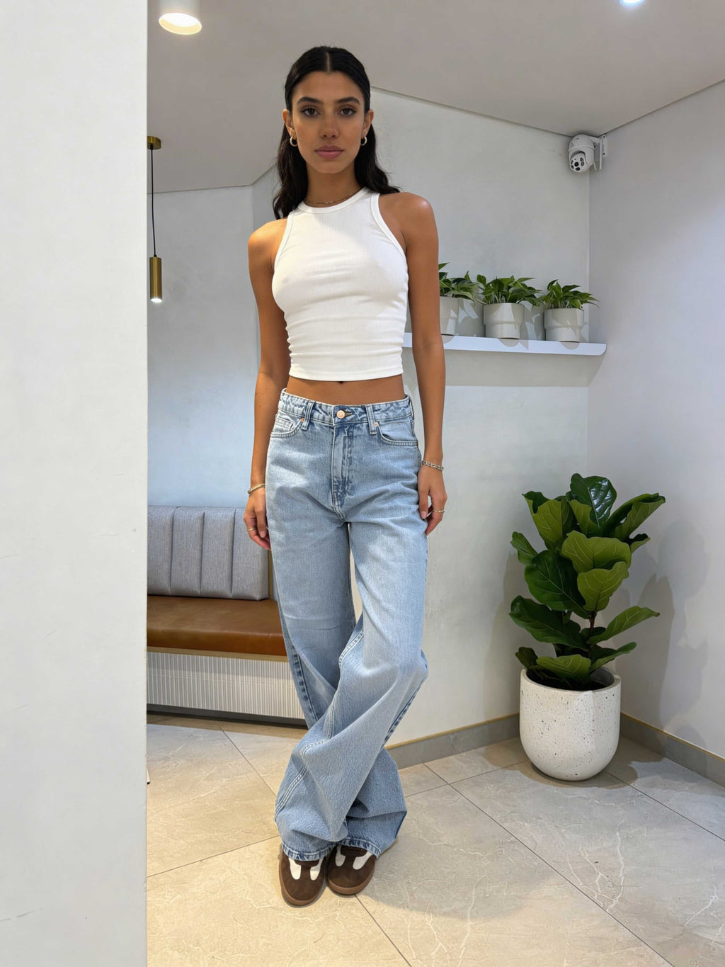 Baggy - High-Waist Icey Blue Jeans Baggy CIZARO - Cizaro Jeans