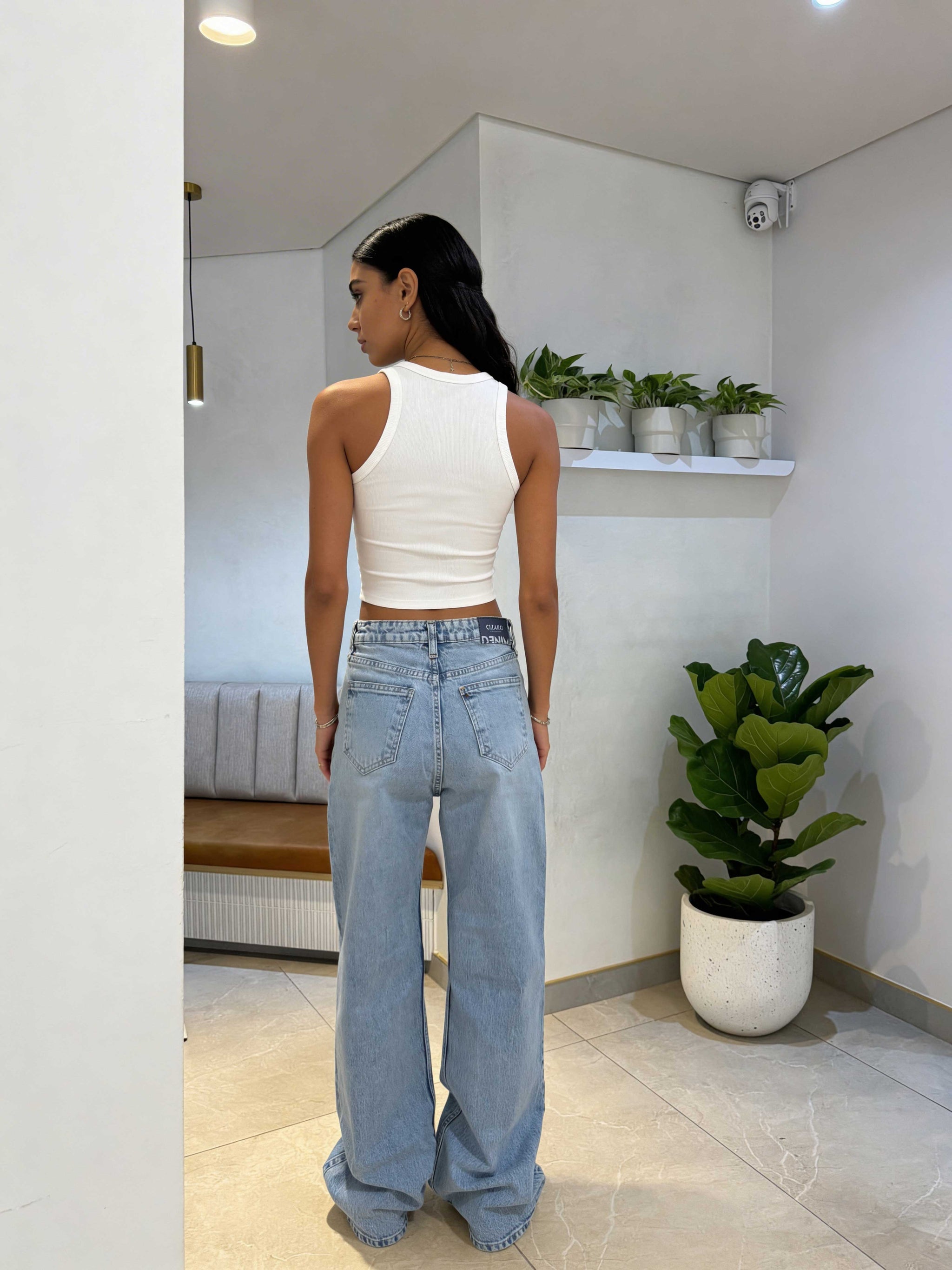 Baggy - High-Waist Icey Blue Jeans Baggy CIZARO - Cizaro Jeans