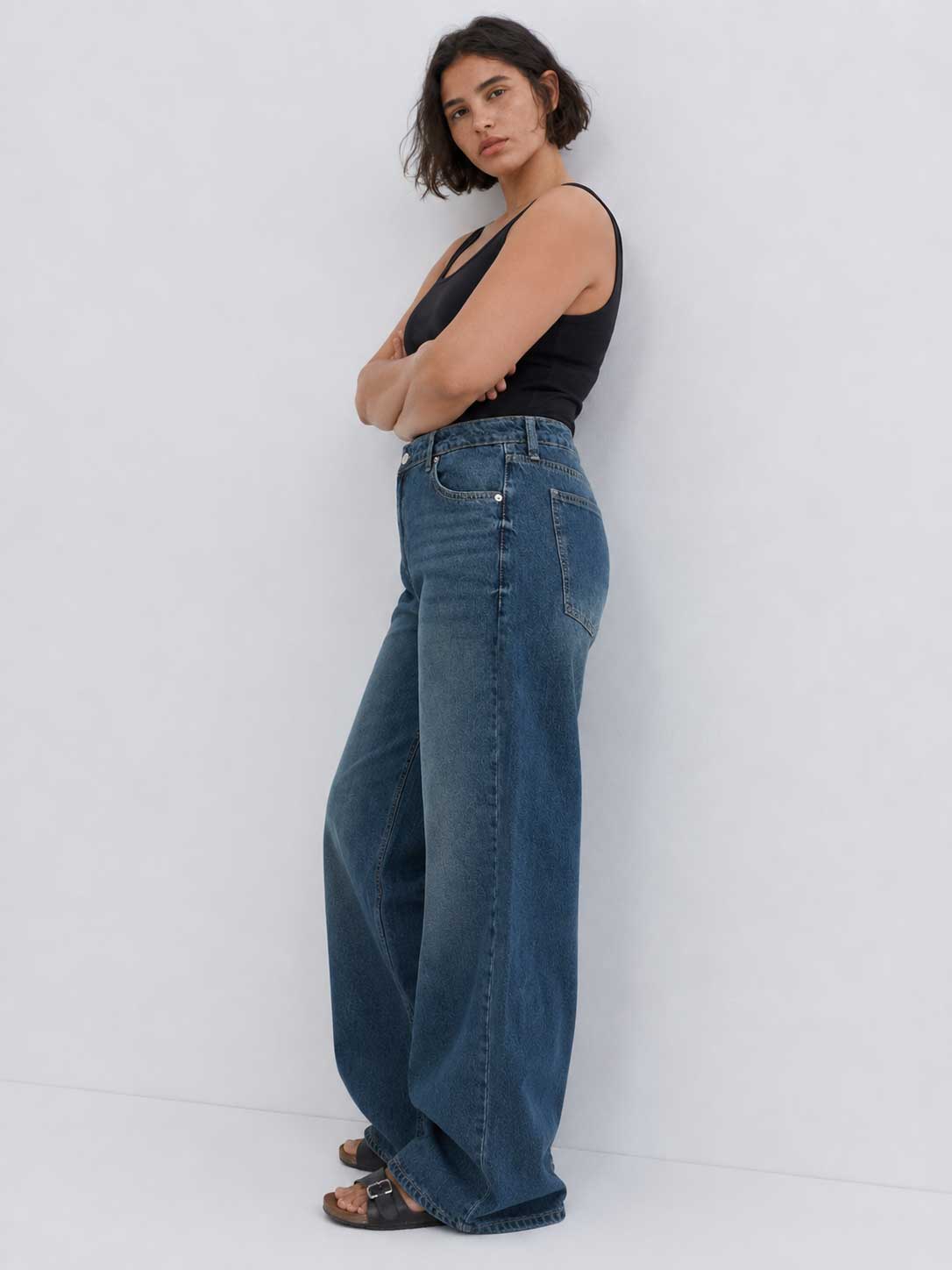 Baggy High waist Mid vintage blue jeans