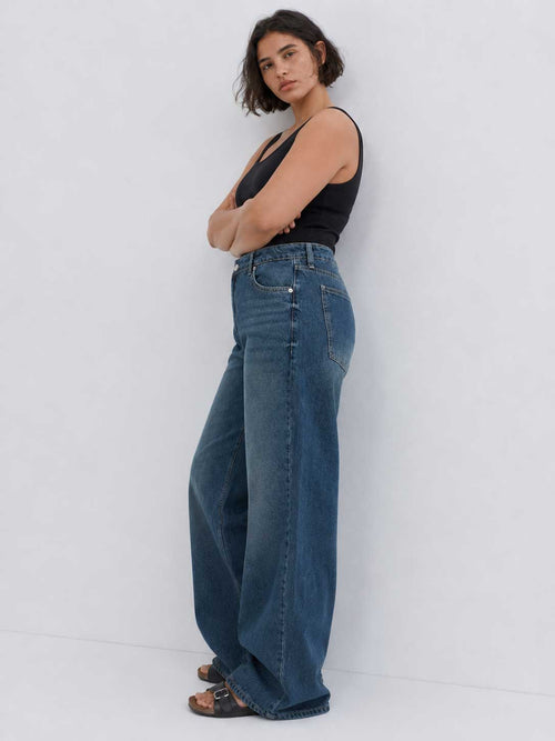 Baggy High waist Mid vintage blue jeans