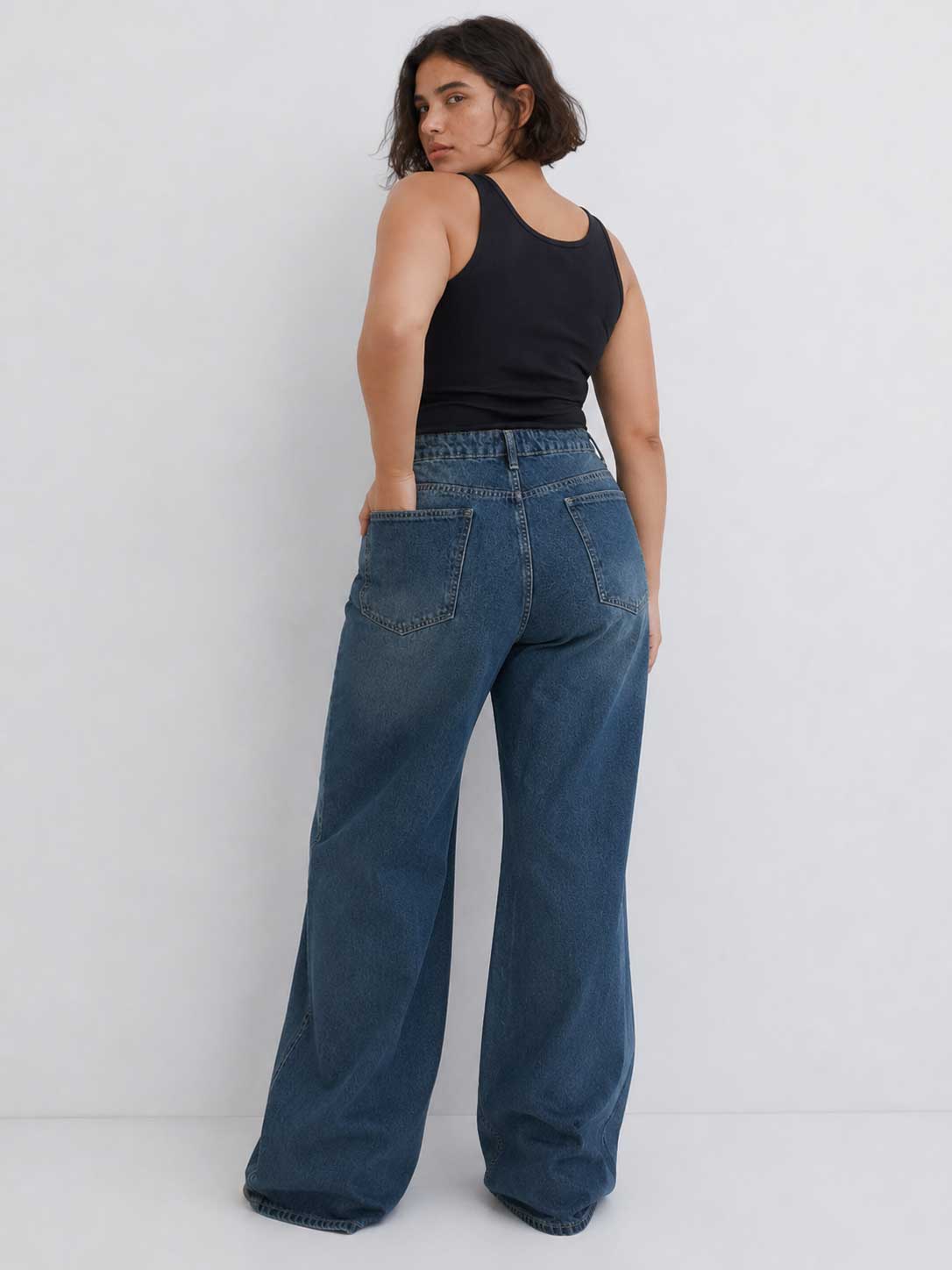 Baggy High waist Mid vintage blue jeans Baggy CIZARO - Cizaro Jeans