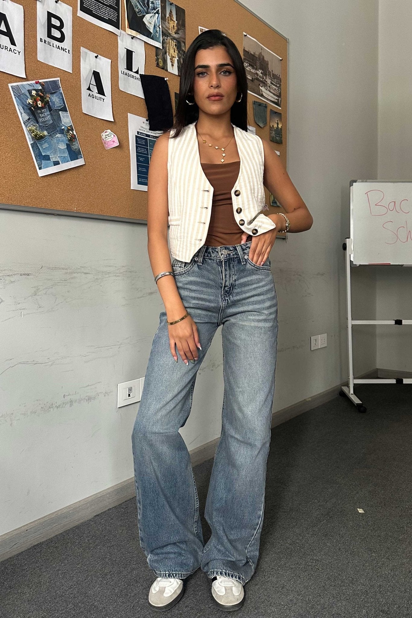 Baggy - Mid Rise Flex Waist Mid Vintage Blue Jeans Baggy CIZARO - Cizaro Jeans