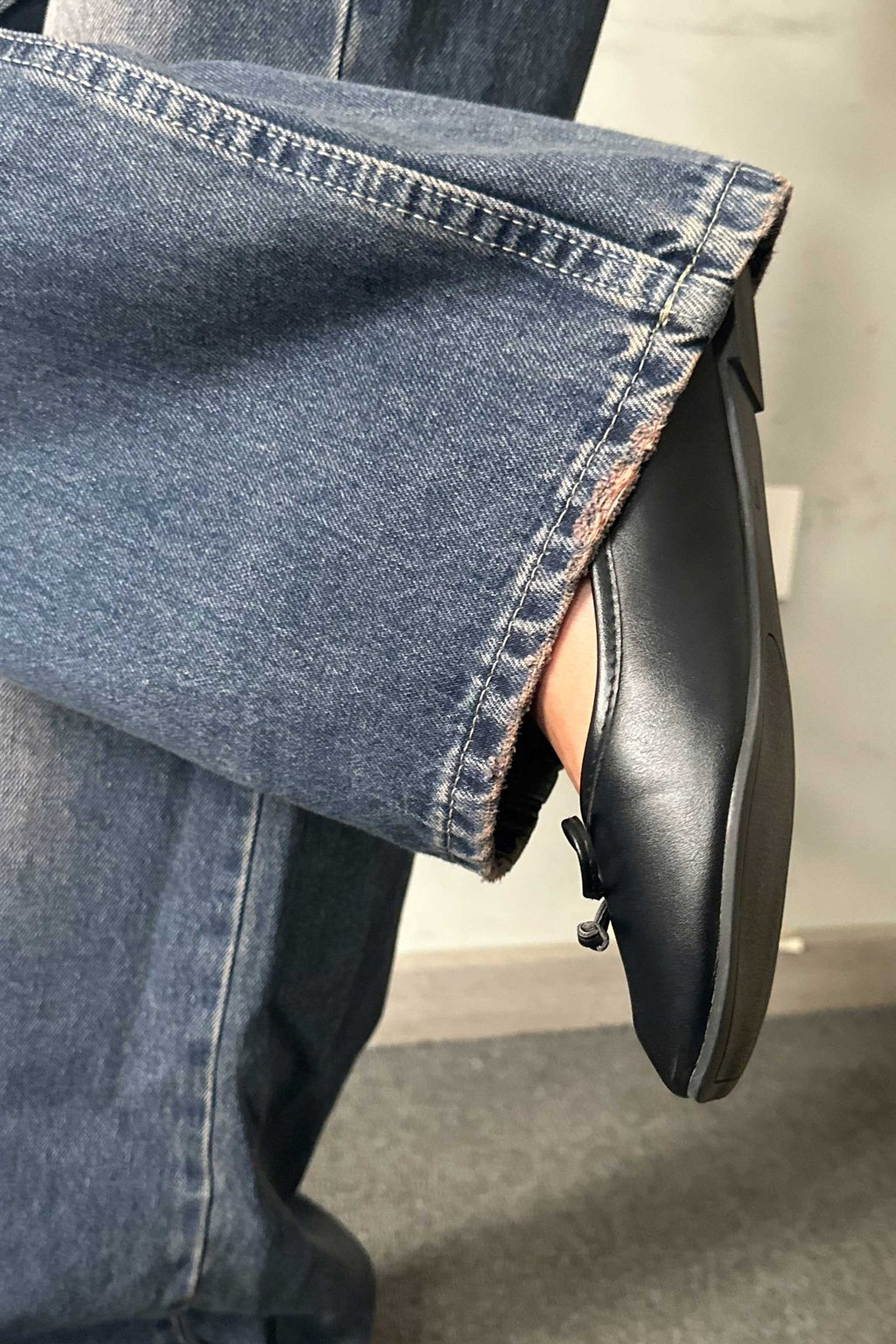 Flex Waist - Wide-Leg Med rise Deep Vintage PINK Blue Jeans Wide-Leg CIZARO - Cizaro Jeans