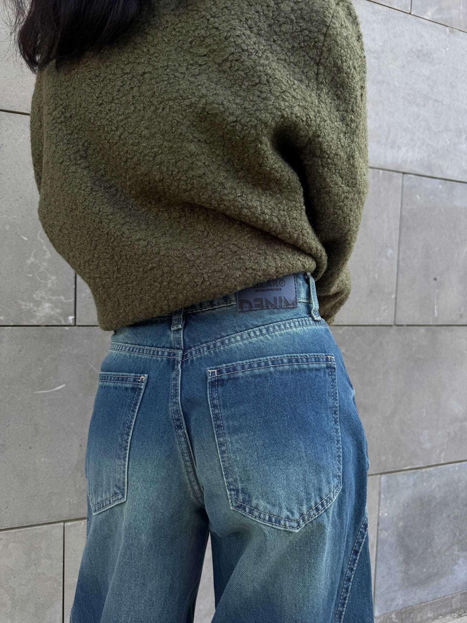 Super Baggy – Mid-Rise Vintage Green Jeans Baggy CIZARO - Cizaro Jeans