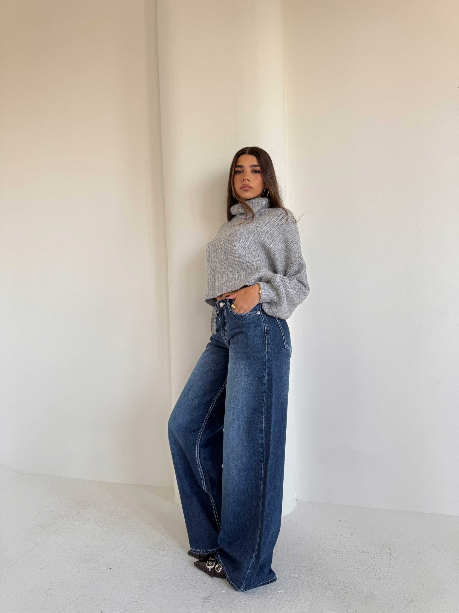 Baggy – Low Waist Ocean Blue Jeans Baggy CIZARO - Cizaro Jeans