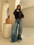 Baggy – Mid Rise in Deep Vintage Blue Baggy CIZARO - Cizaro Jeans