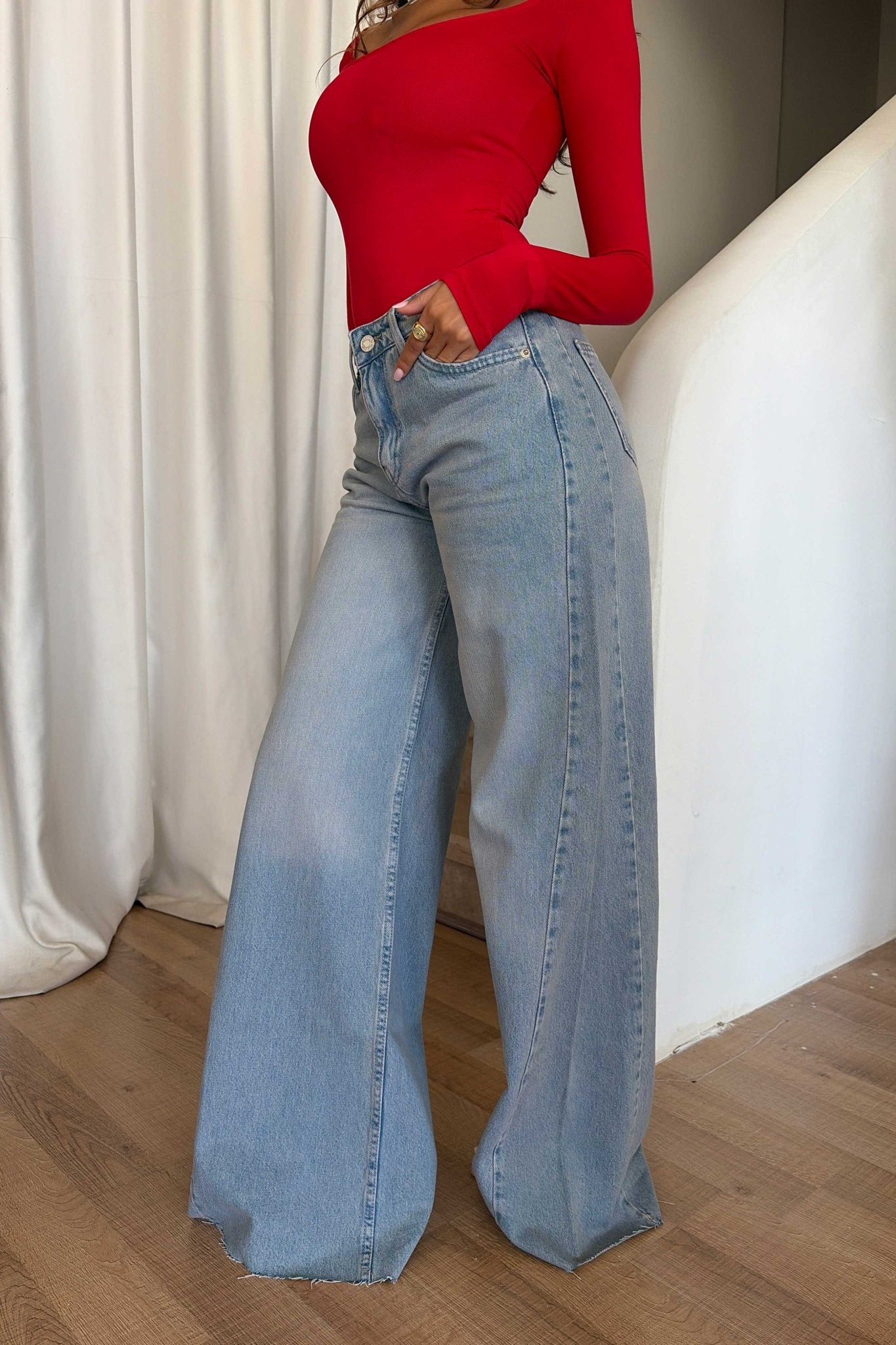 Super Baggy – Mid Rise Light Vintage Blue Jeans Baggy CIZARO - Cizaro Jeans