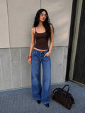 Baggy – Low-Waist Deep Ocean Blue Jeans Baggy CIZARO - Cizaro Jeans