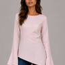 Back-Tie Flare Sleeve Blouse | Powder Pink