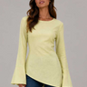 Back-Tie Flare Sleeve Blouse | Butter Yellow