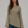 Back-Tie Flare Sleeve Blouse | Olive