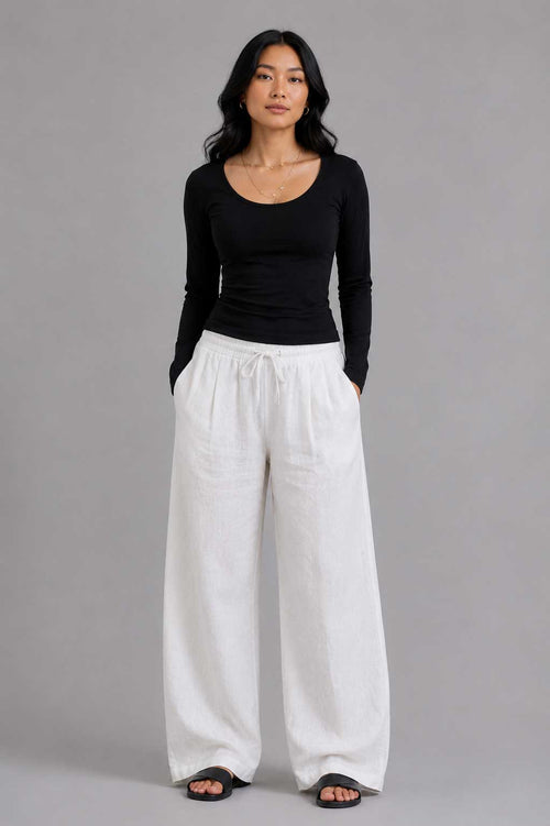 Double-Layer Fitted Long Sleeve U-Neck Top – Black T-shirt CIZARO - Cizaro Jeans