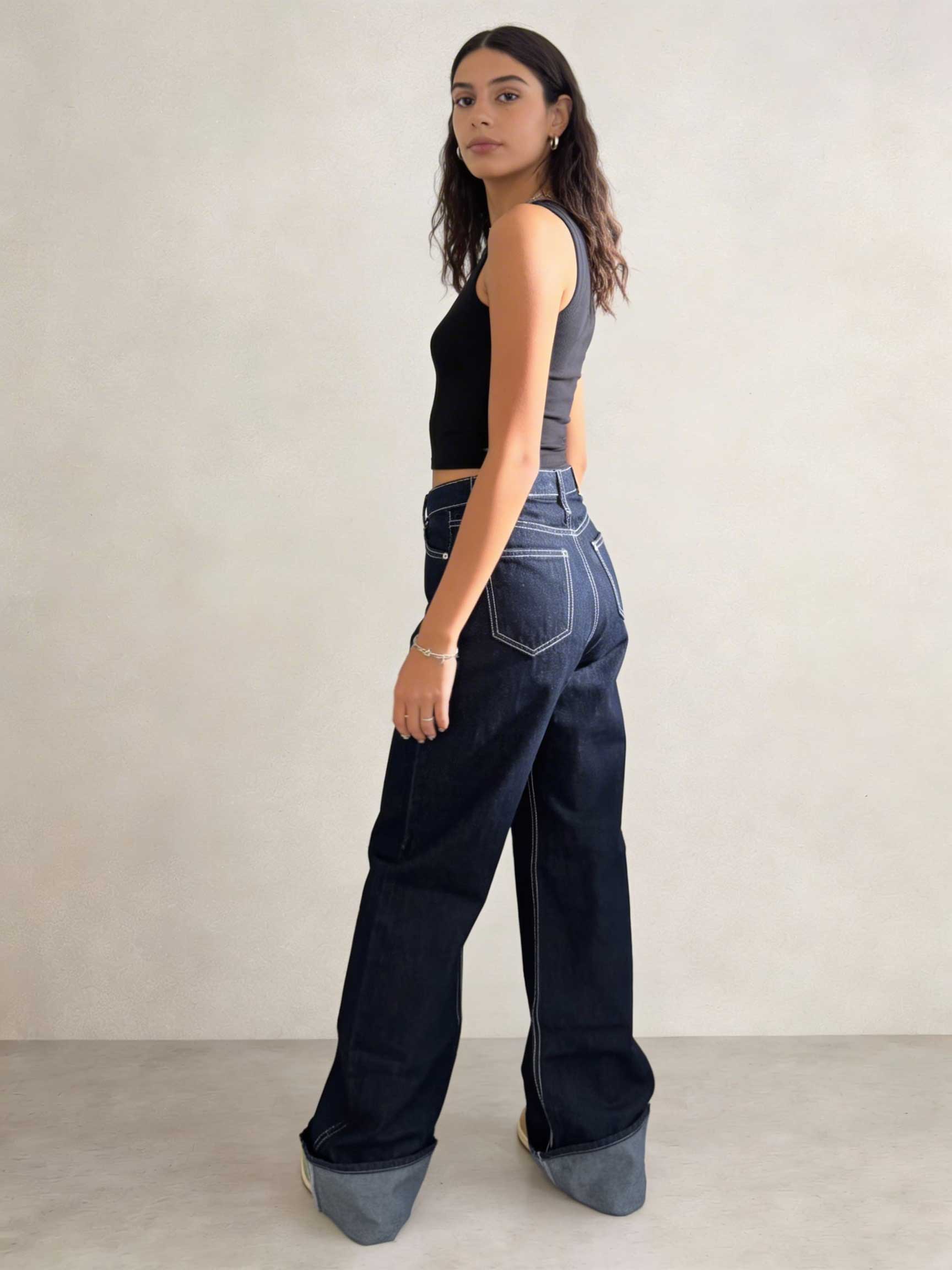 Baggy – High-Waist Real Raw Denim Jeans Baggy CIZARO - Cizaro Jeans