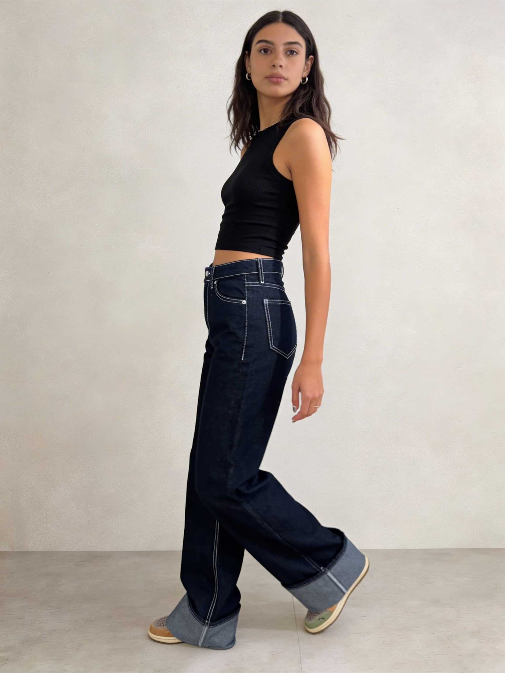 Baggy – High-Waist Real Raw Denim Jeans Baggy CIZARO - Cizaro Jeans