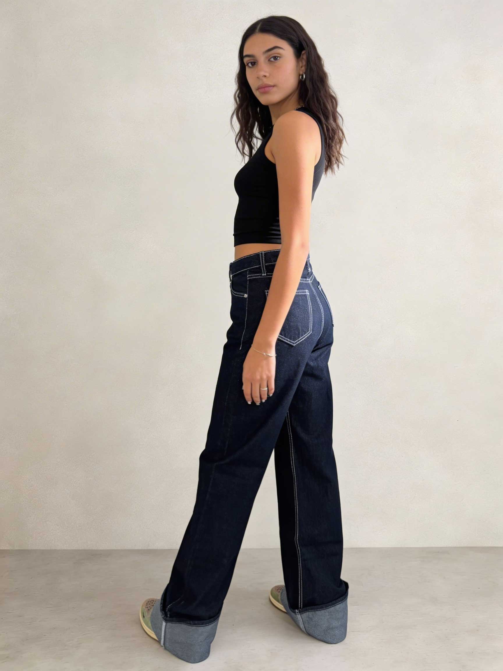 Baggy – High-Waist Real Raw Denim Jeans Baggy CIZARO - Cizaro Jeans