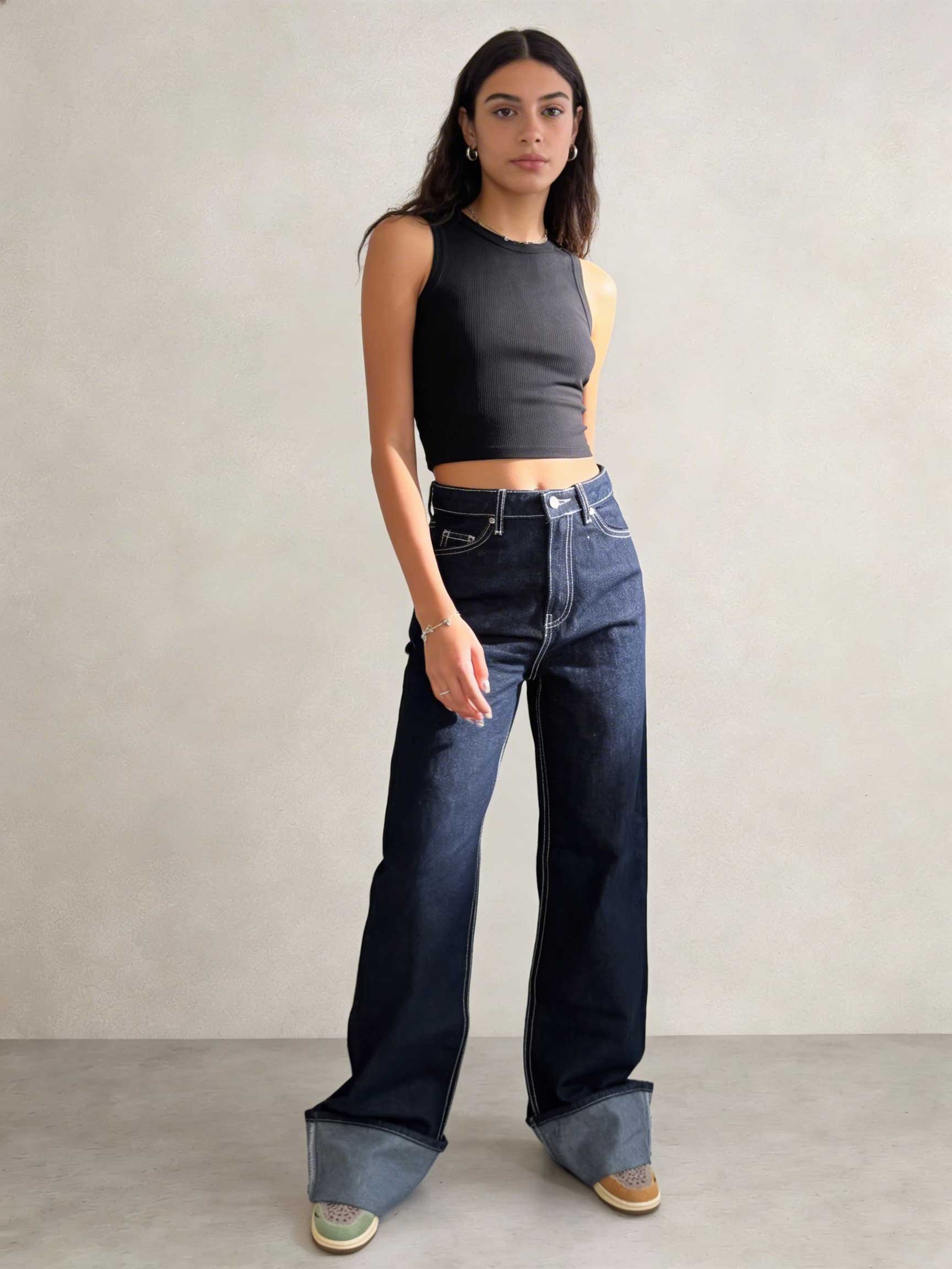 Baggy – High-Waist Real Raw Denim Jeans Baggy CIZARO - Cizaro Jeans