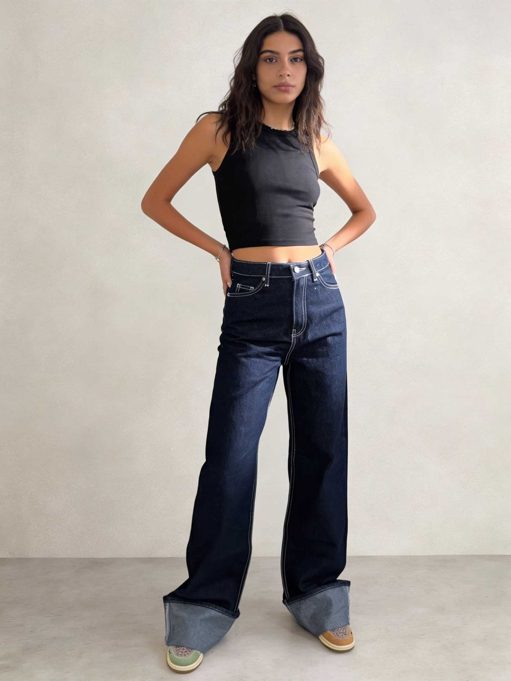 Baggy – High-Waist Real Raw Denim Jeans Baggy CIZARO - Cizaro Jeans