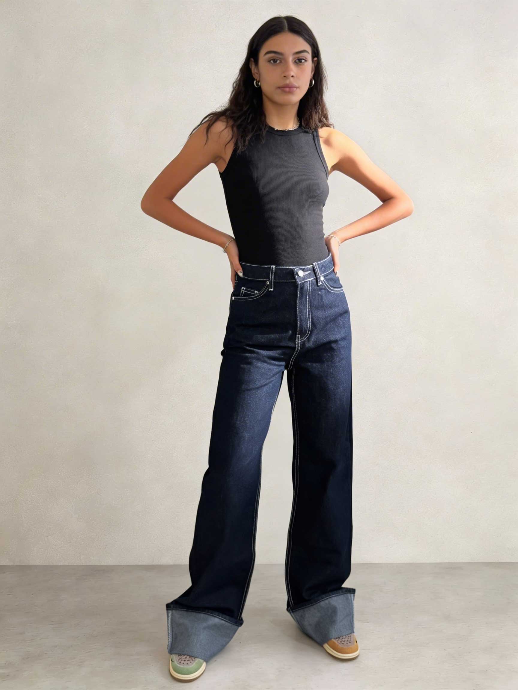 Baggy – High-Waist Real Raw Denim Jeans Baggy CIZARO - Cizaro Jeans